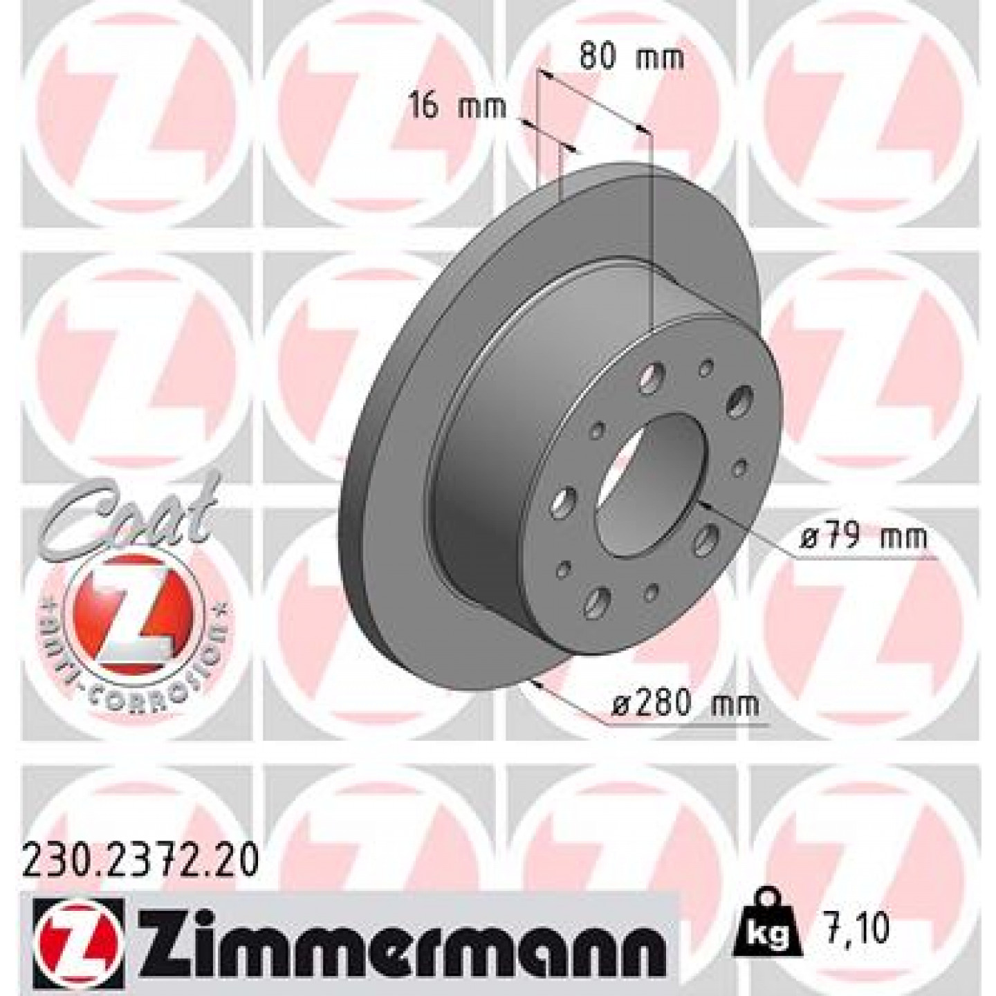 Bremseskive ZIMMERMANN 230.2372.20