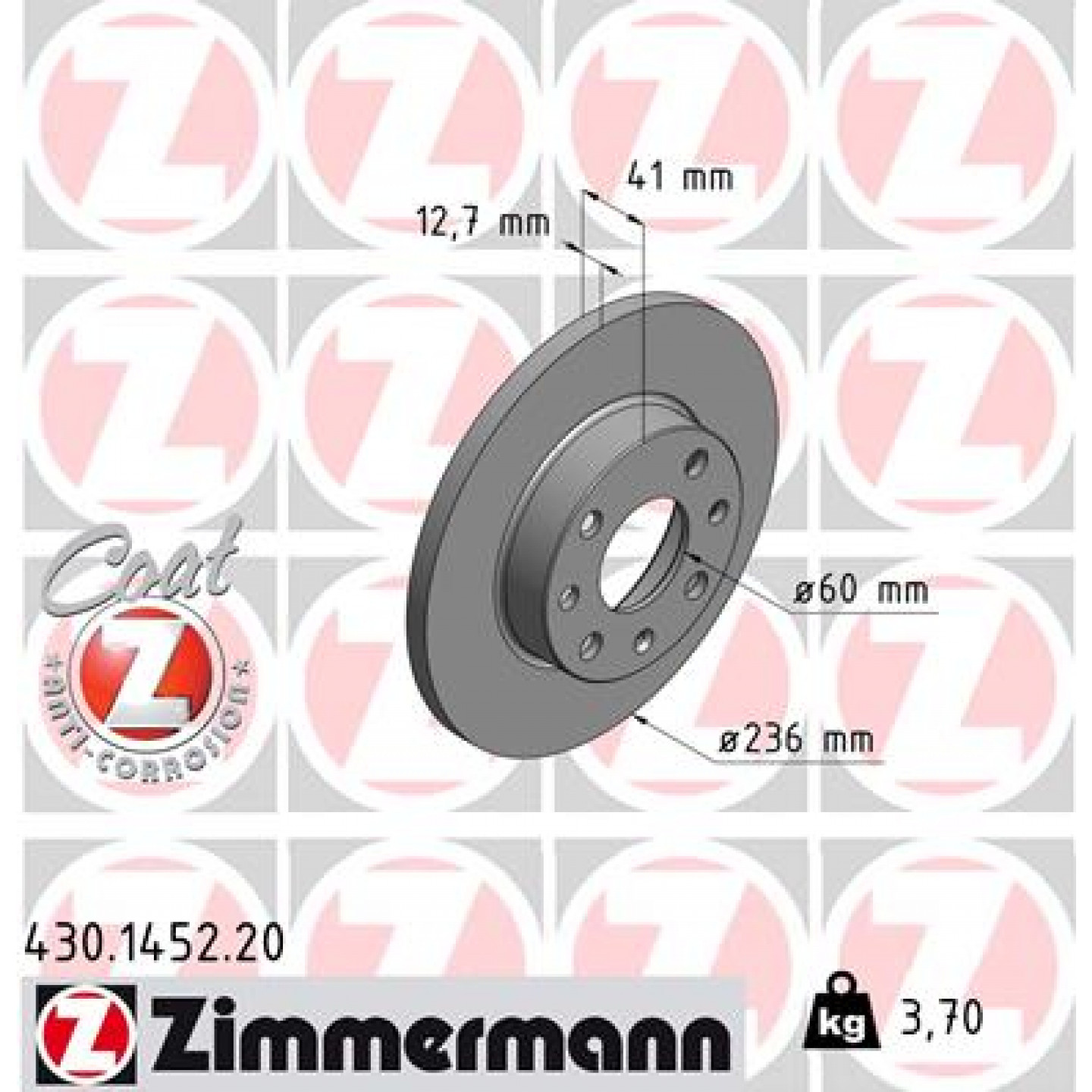 Bremsscheibe ZIMMERMANN 430.1452.20