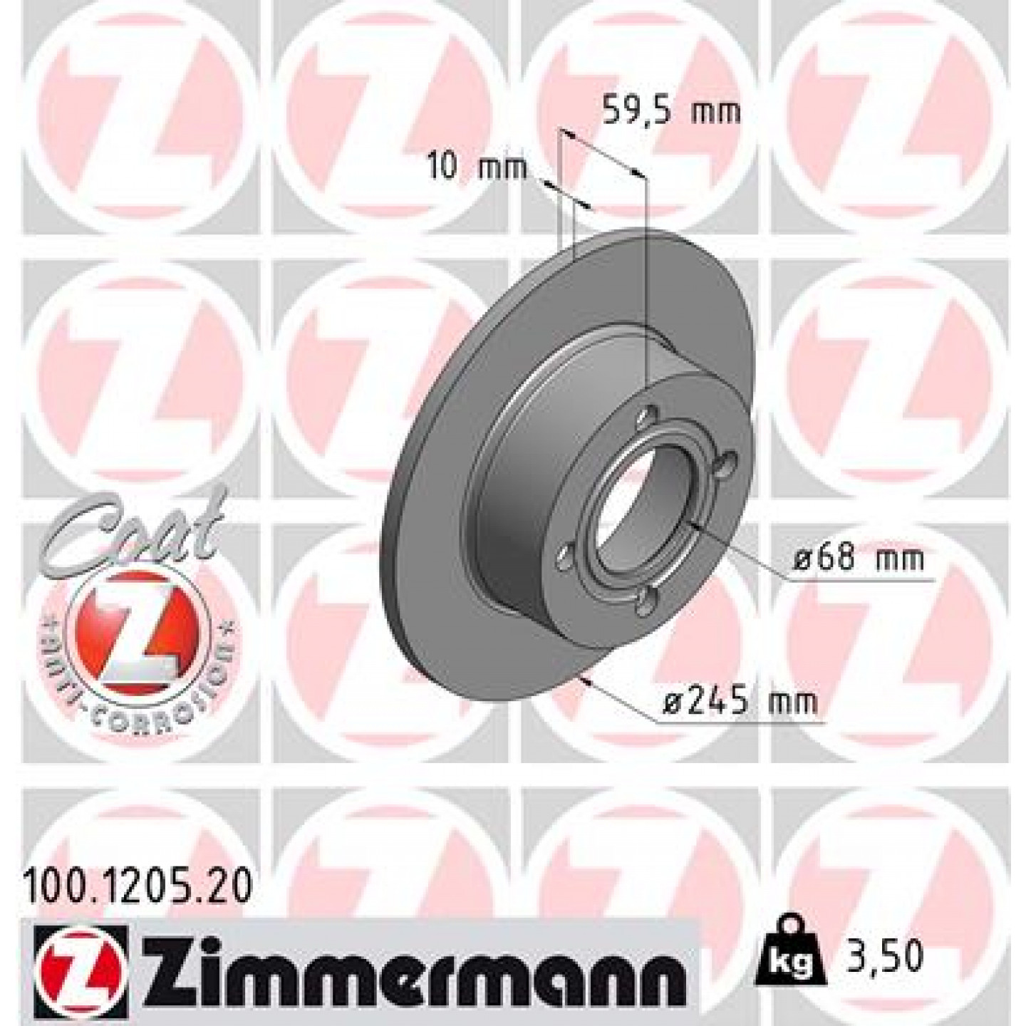 Bremsscheibe ZIMMERMANN 100.1205.20