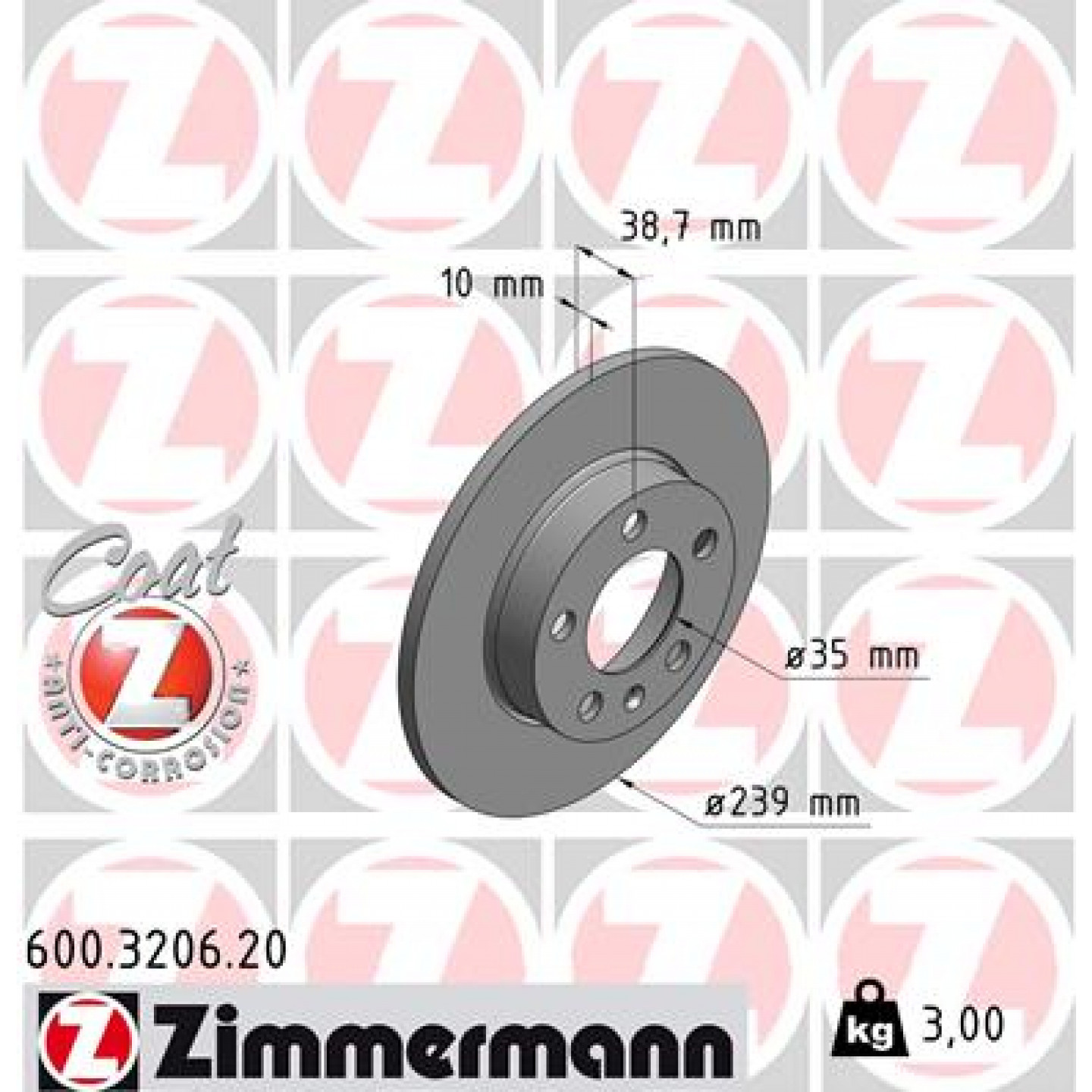 Bremsscheibe ZIMMERMANN 600.3206.20