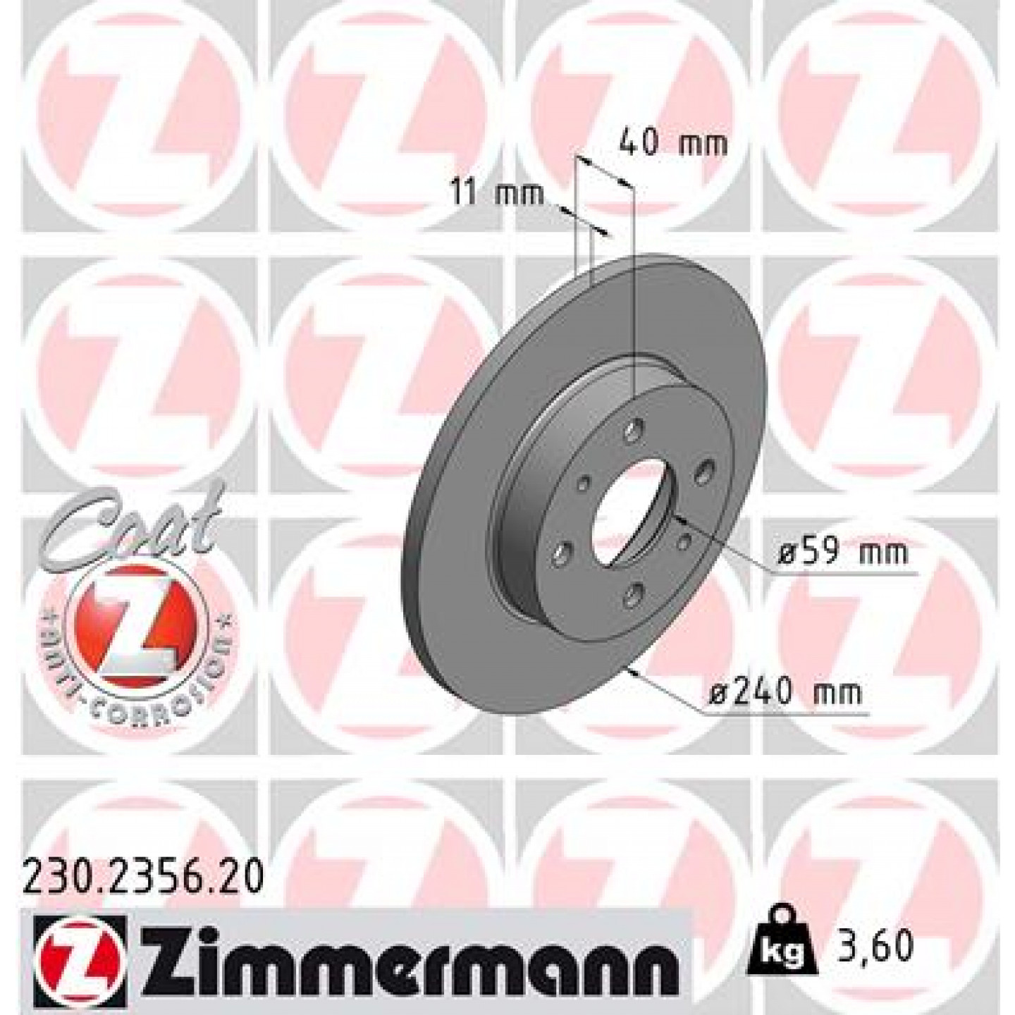 Bremsscheibe ZIMMERMANN 230.2356.20