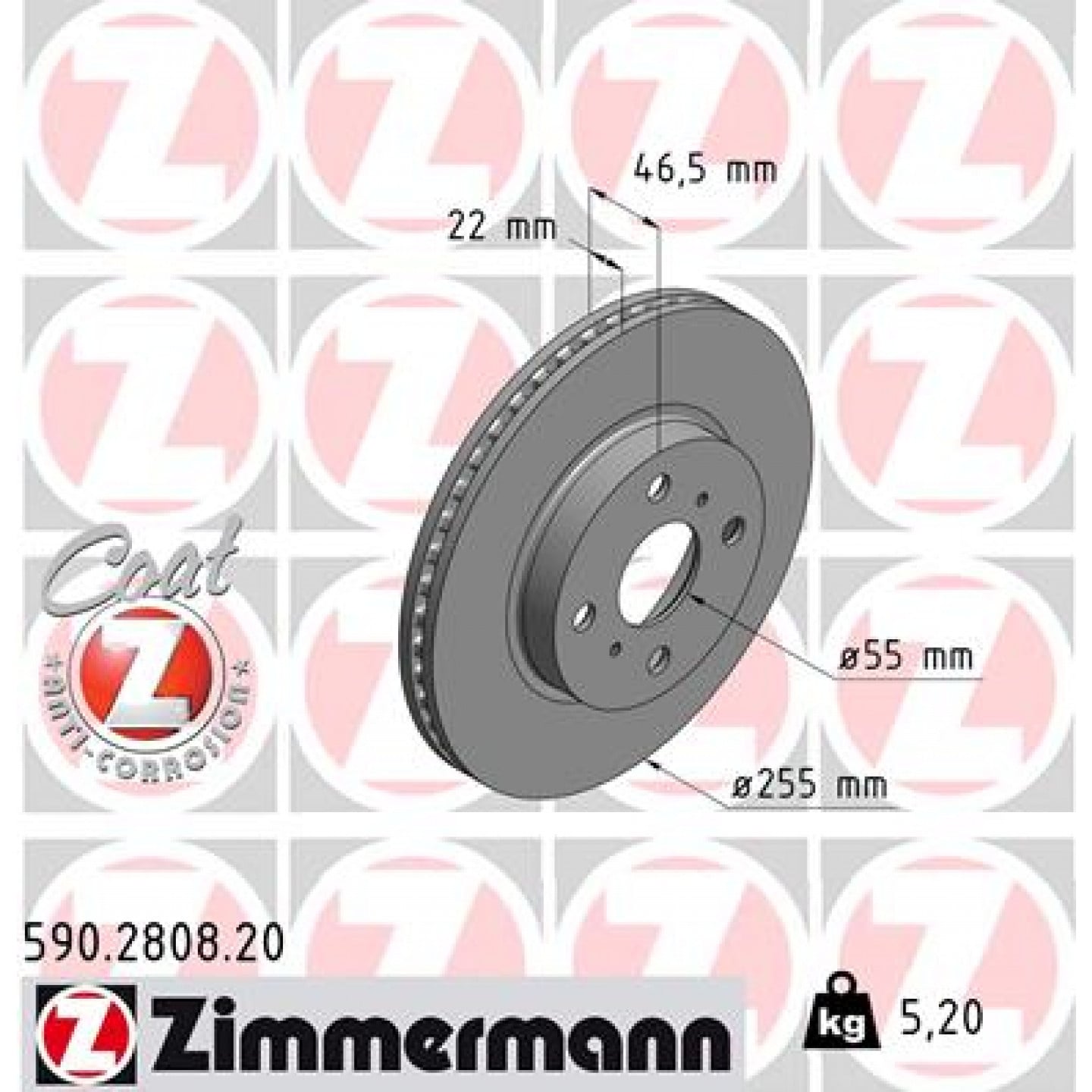 Bremsscheibe ZIMMERMANN 590.2808.20