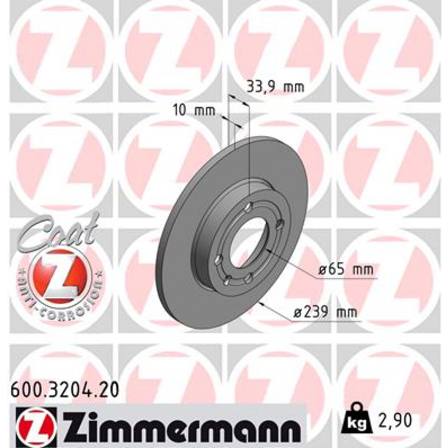 Bremsscheibe ZIMMERMANN 600.3204.20