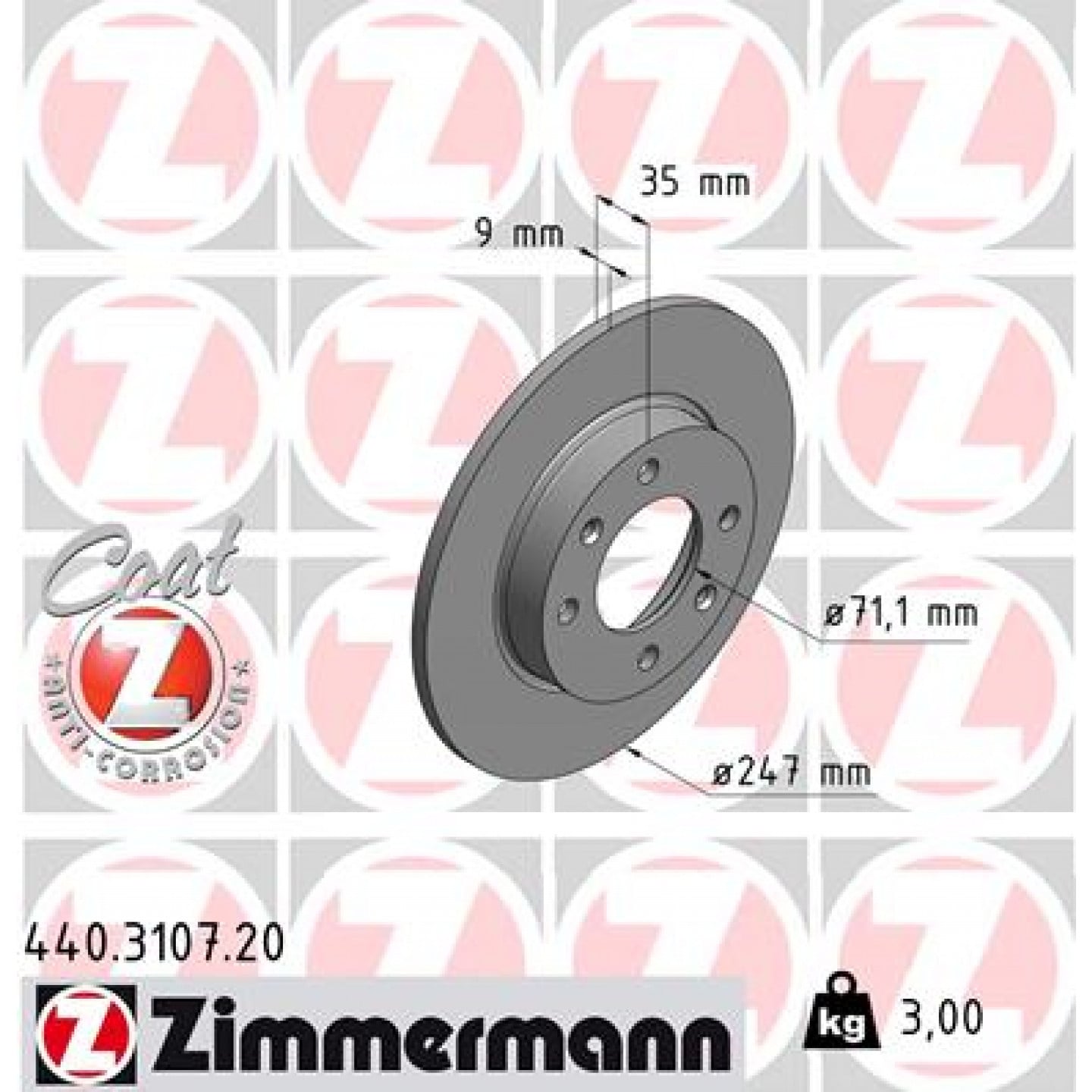 Bremseskive ZIMMERMANN 440.3107.20