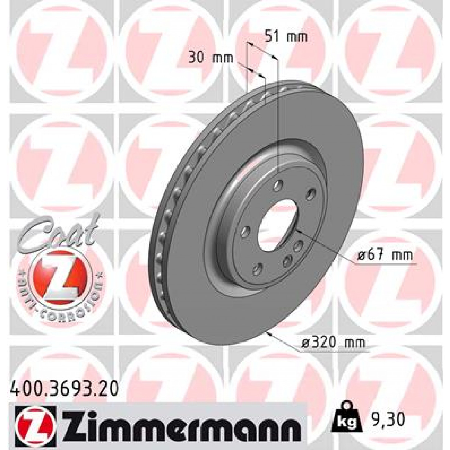 Remschijf ZIMMERMANN 400.3693.20