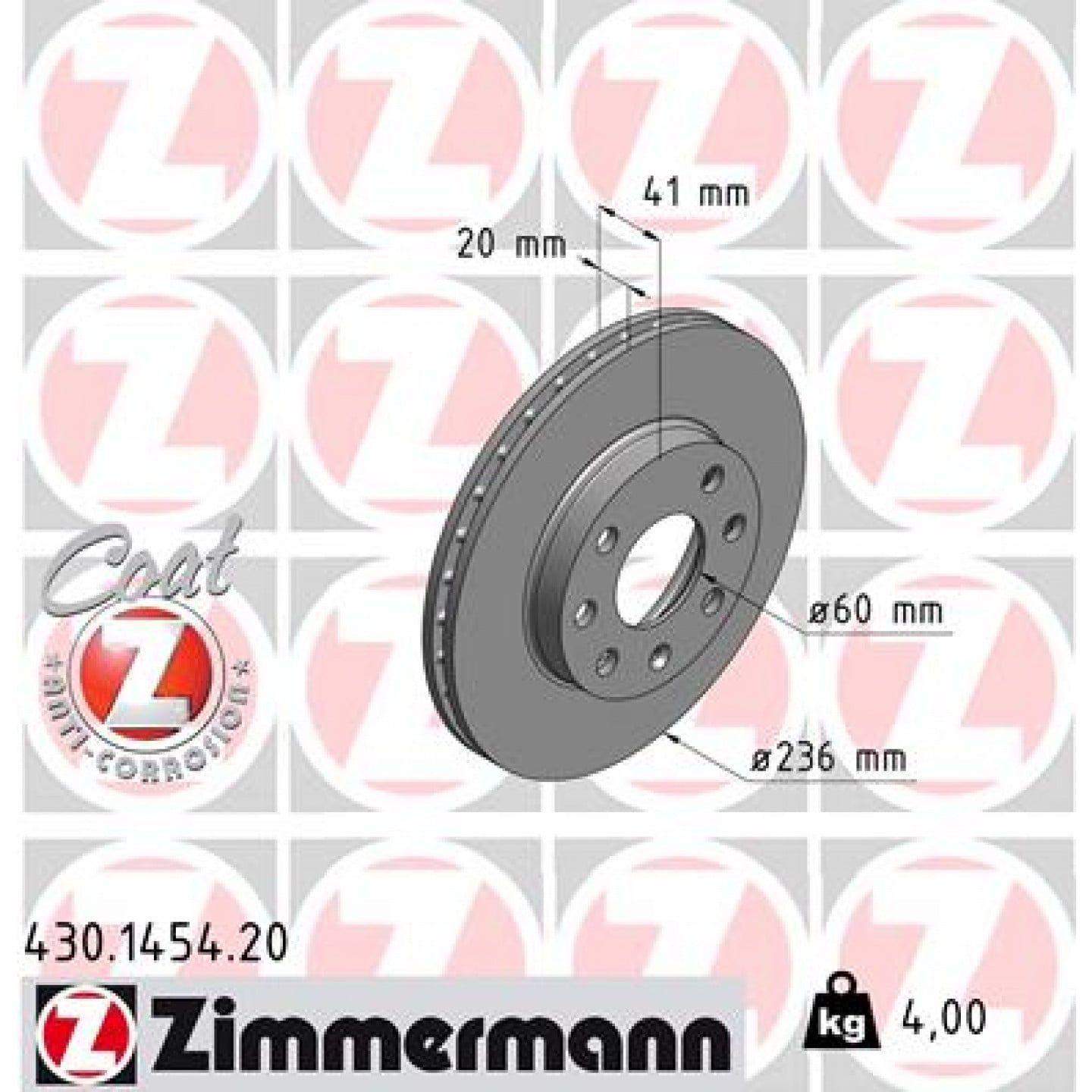 Bremsscheibe ZIMMERMANN 430.1454.20