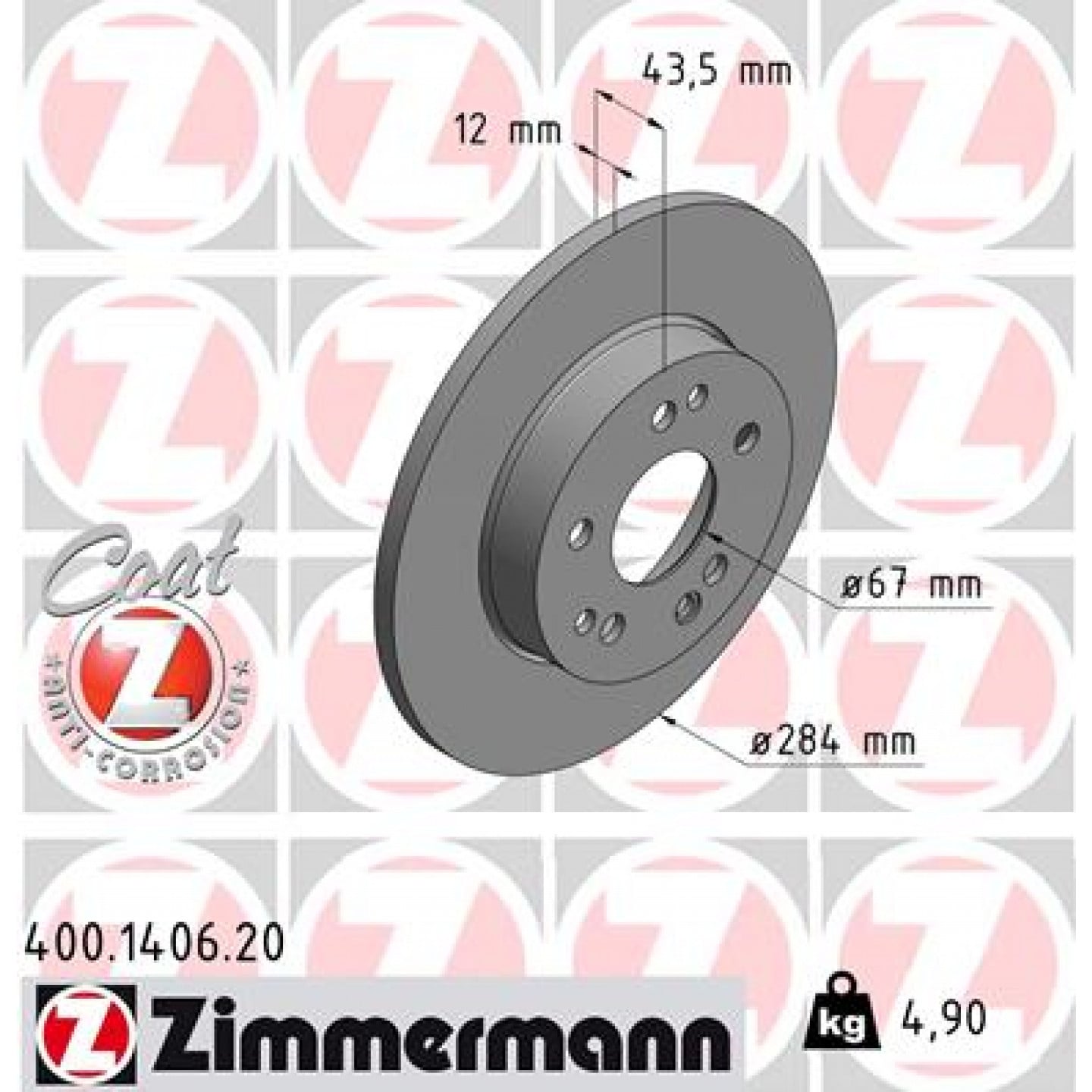 Bremseskive ZIMMERMANN 400.1406.20