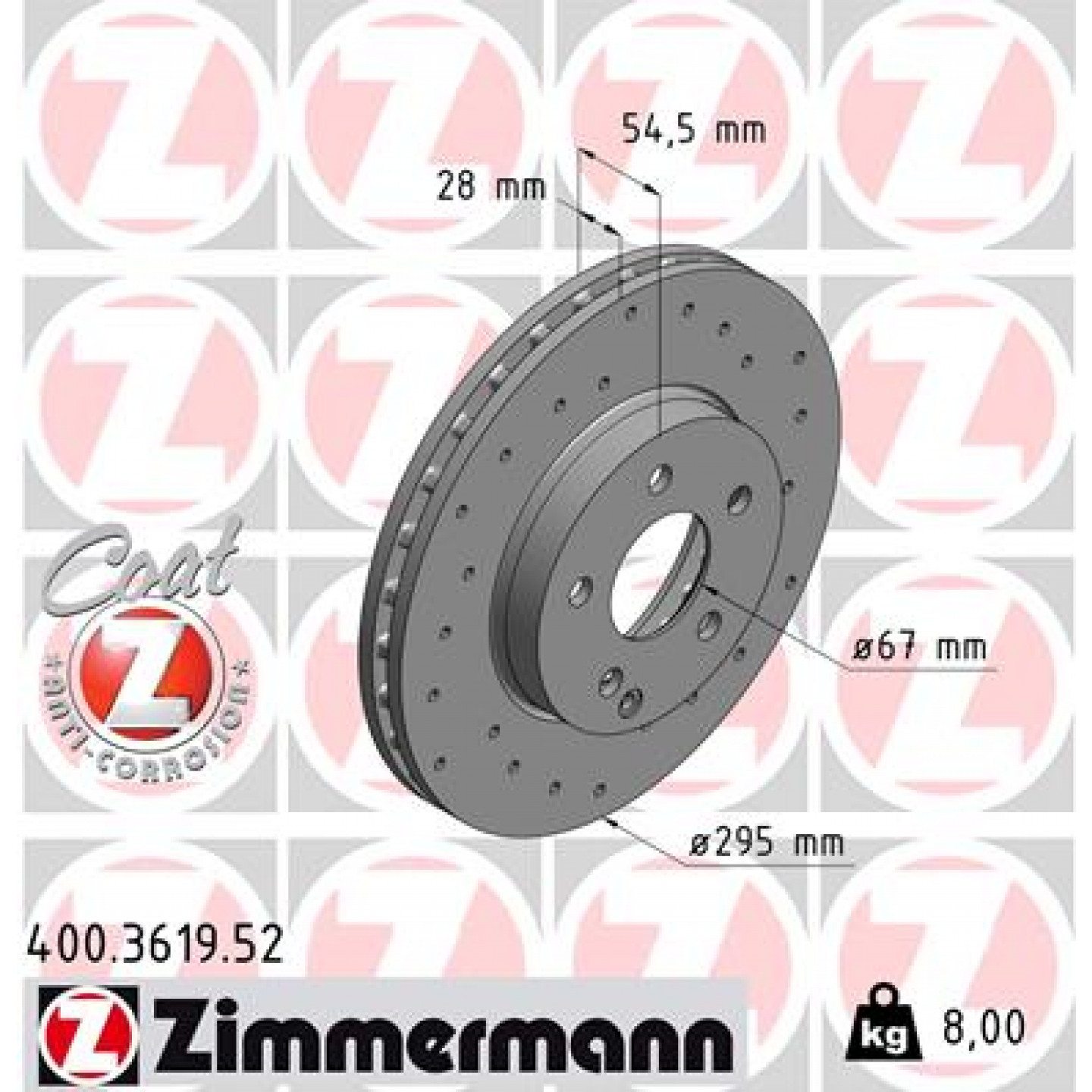 Brzdový kotouč ZIMMERMANN 400.3619.52