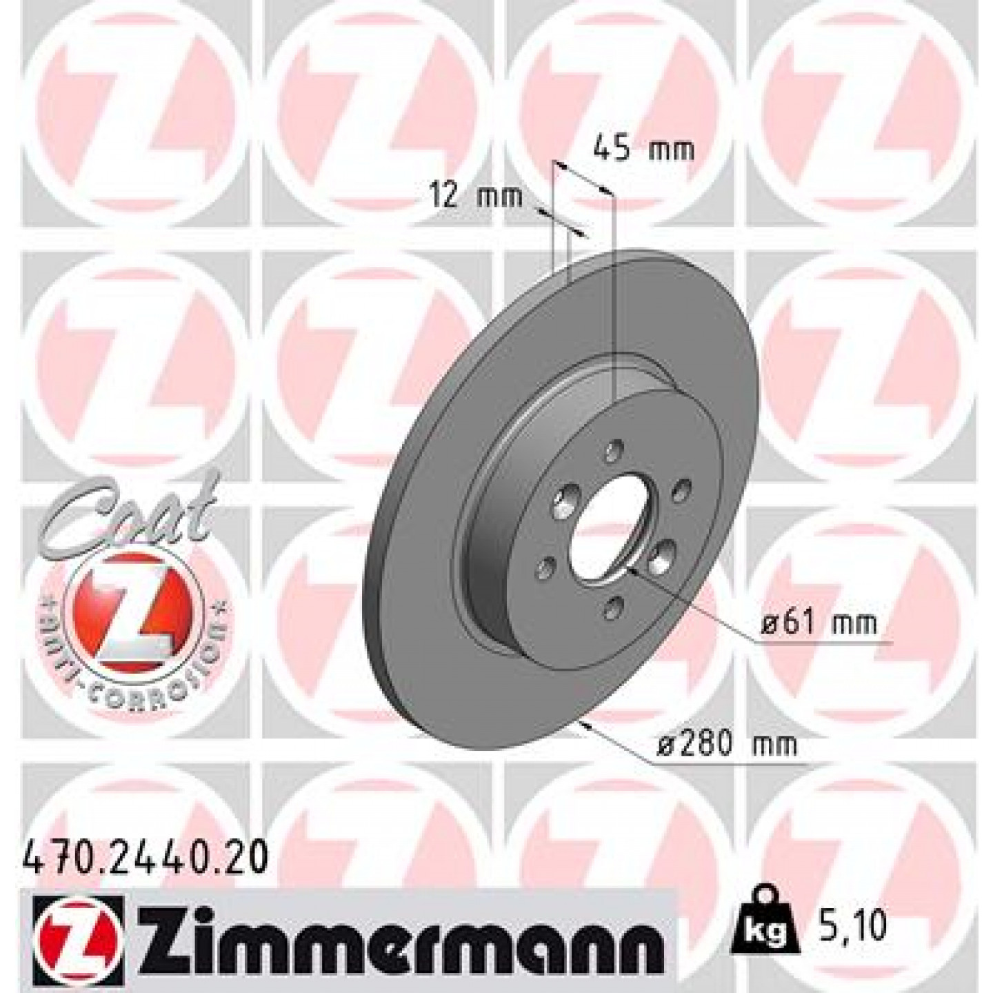 Tarcza hamulcowa ZIMMERMANN 470.2440.20