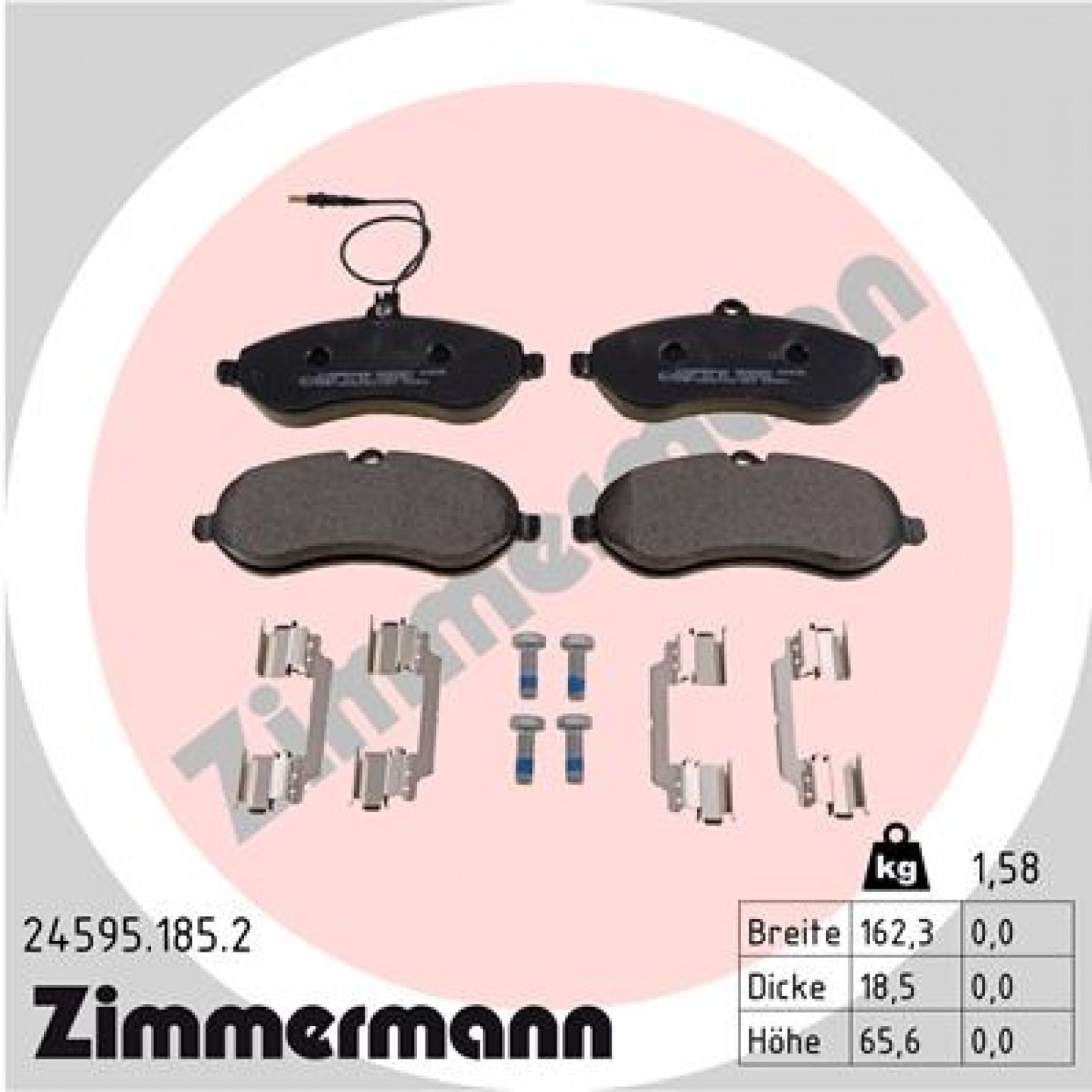 Sada brzdových destiček, kotoučová brzda ZIMMERMANN 24595.185.2