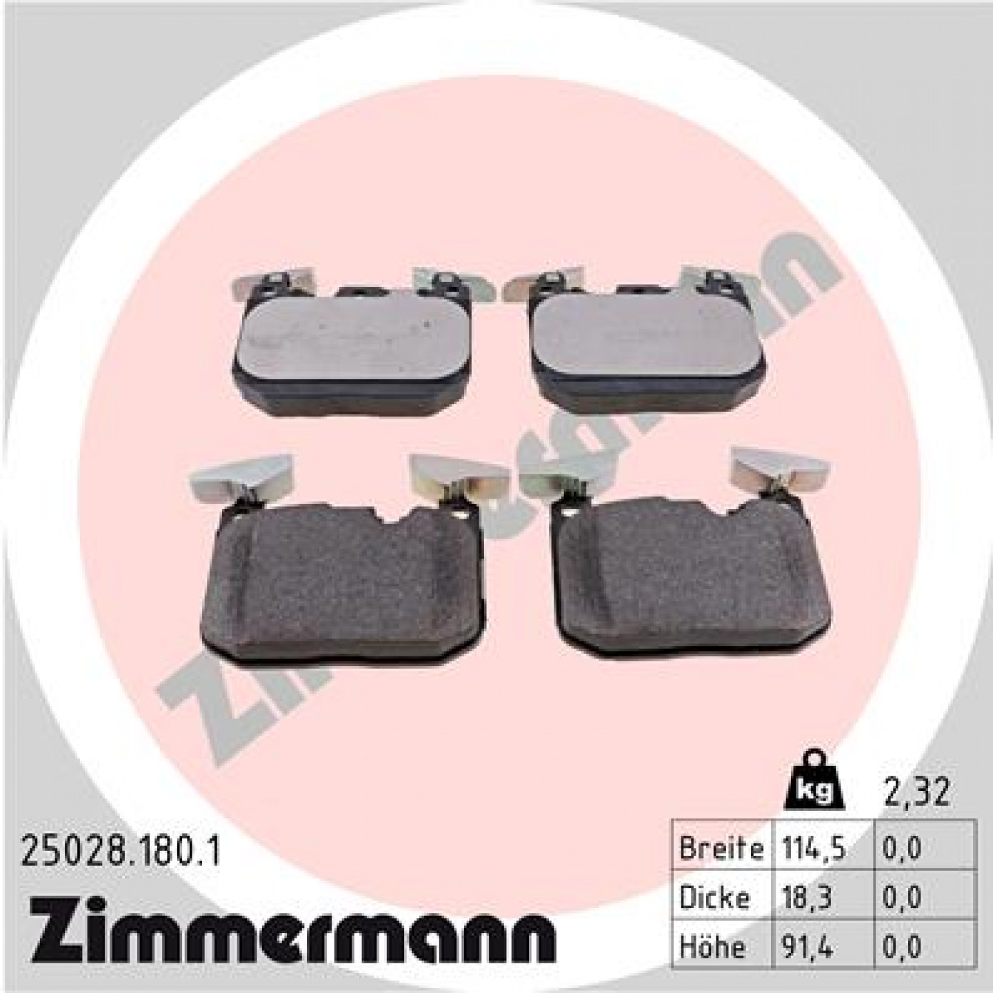 Bremseklodser ZIMMERMANN 25028.180.1
