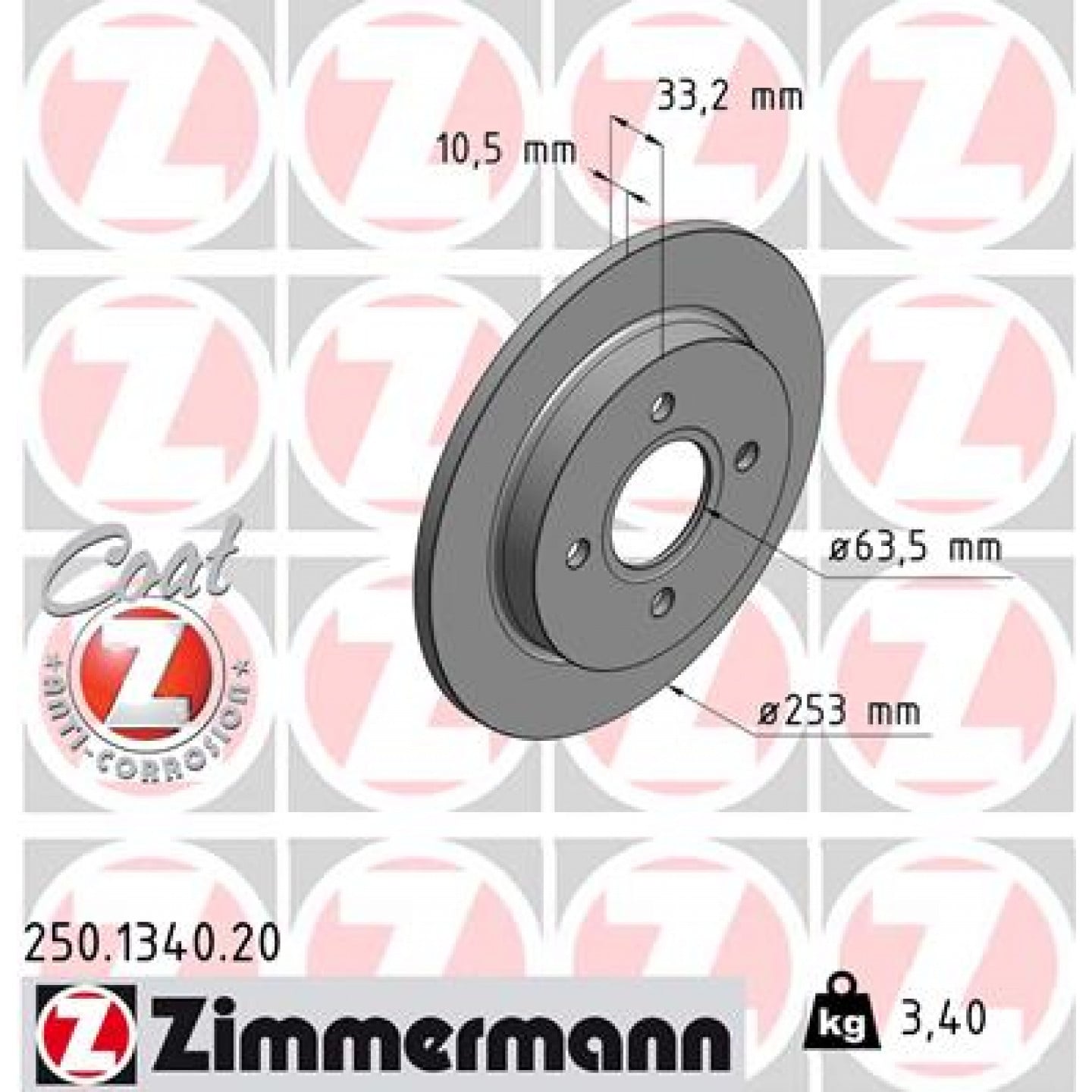 Remschijf ZIMMERMANN 250.1340.20