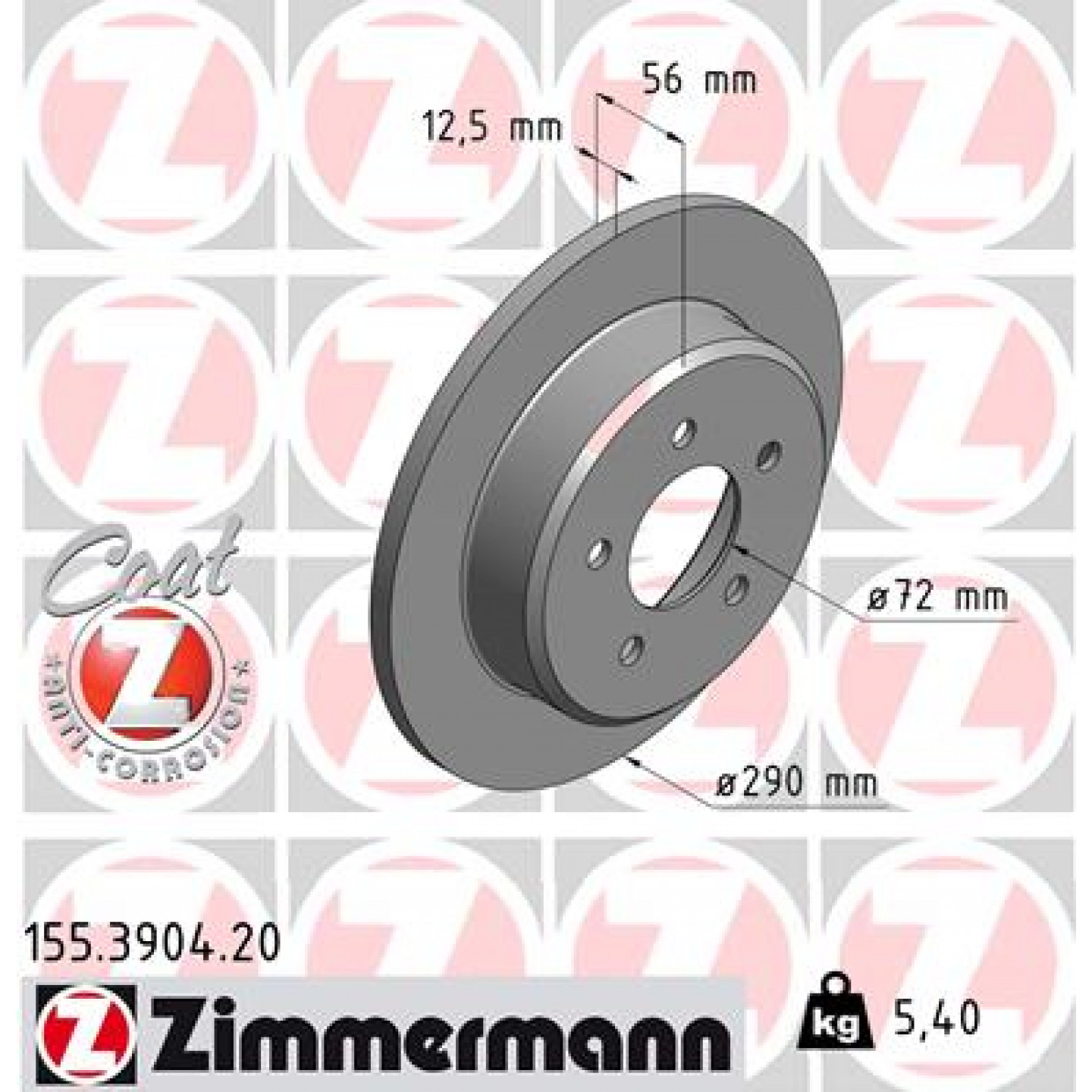 Bremsscheibe ZIMMERMANN 155.3904.20