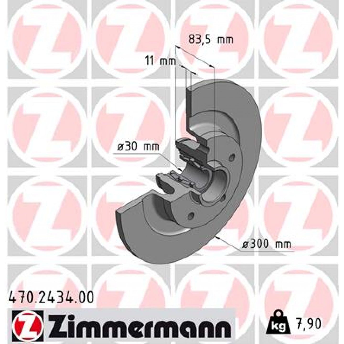 Remschijf ZIMMERMANN 470.2434.00