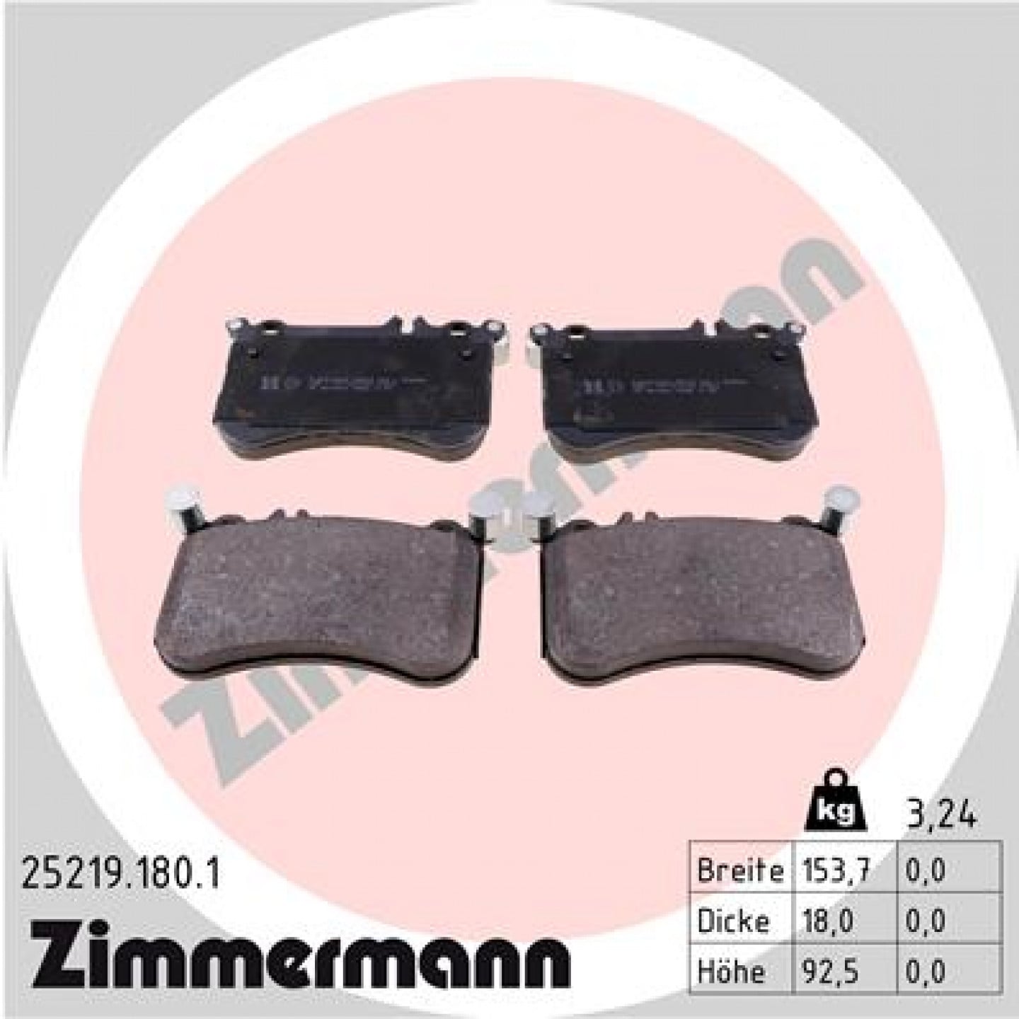 Bremseklodser ZIMMERMANN 25219.180.1