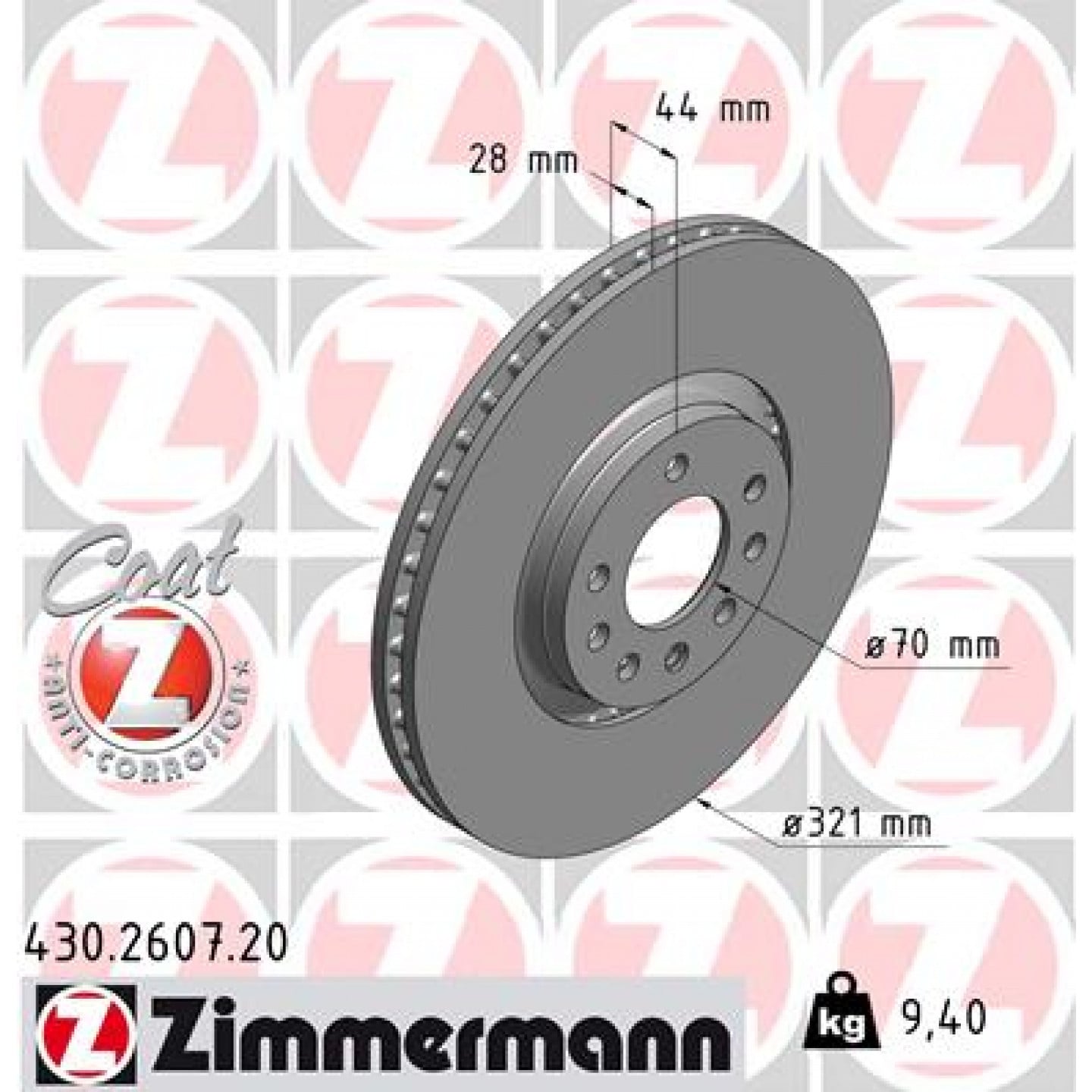 Brzdový kotouč ZIMMERMANN 430.2607.20