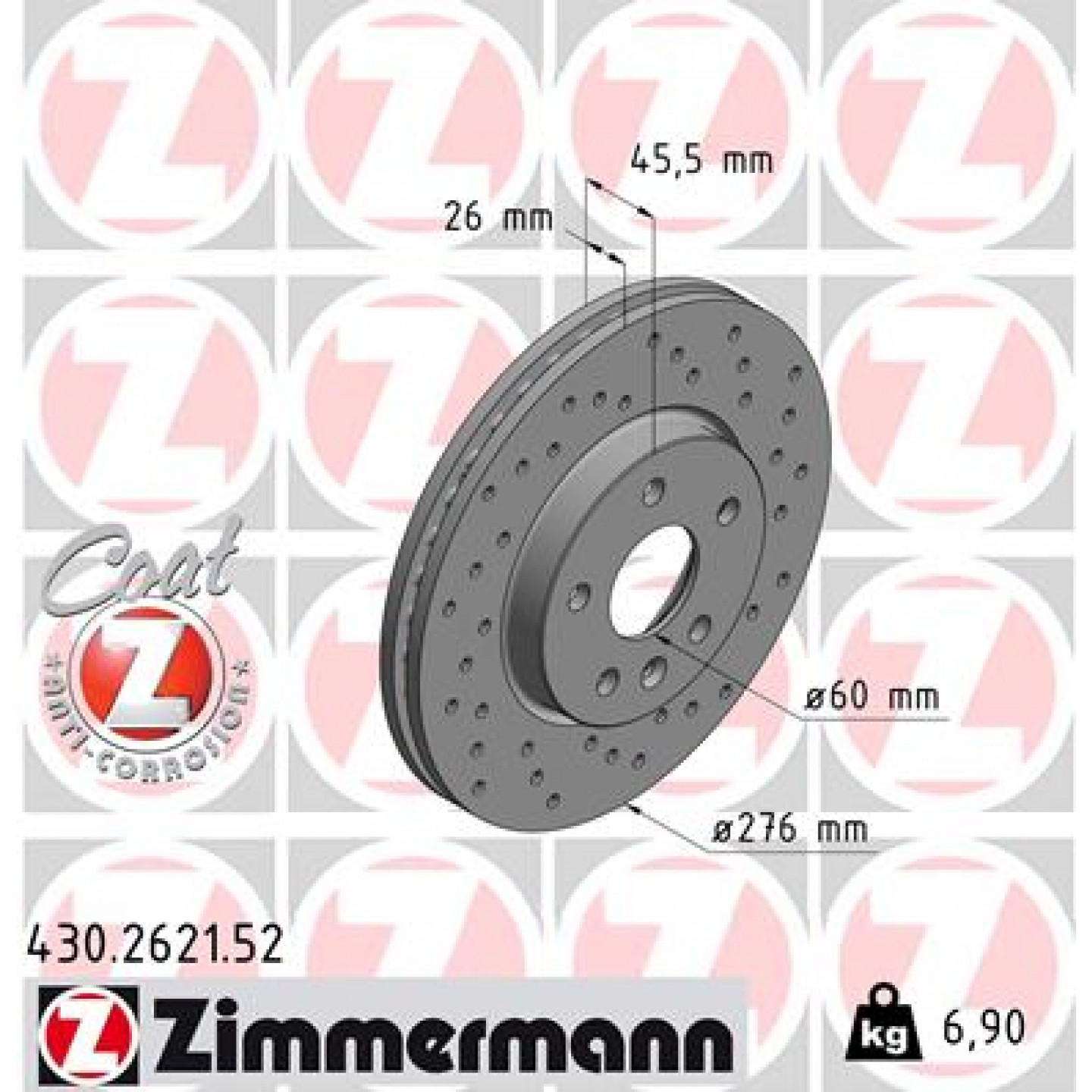 Bremsscheibe ZIMMERMANN 430.2621.52
