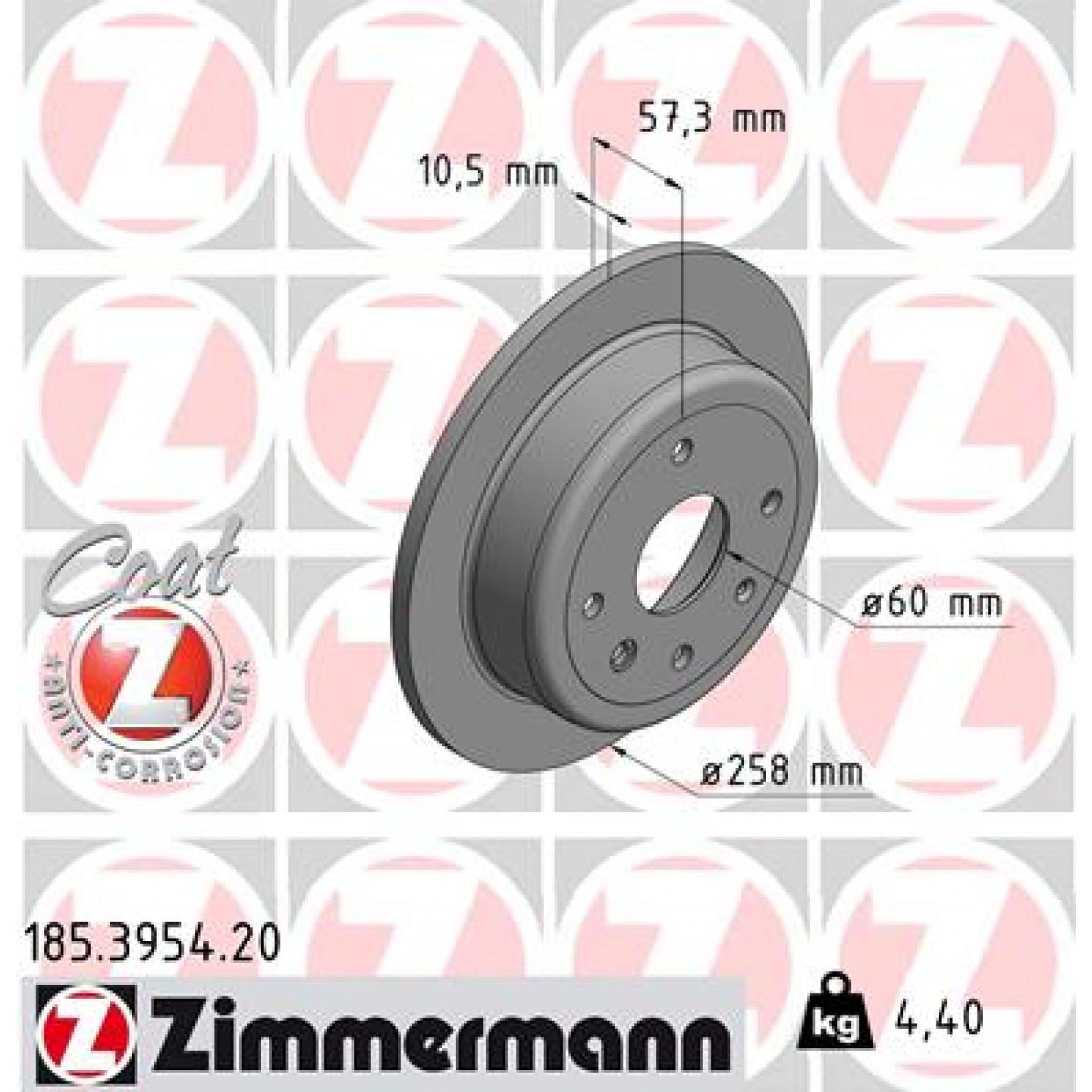 Remschijf ZIMMERMANN 185.3954.20