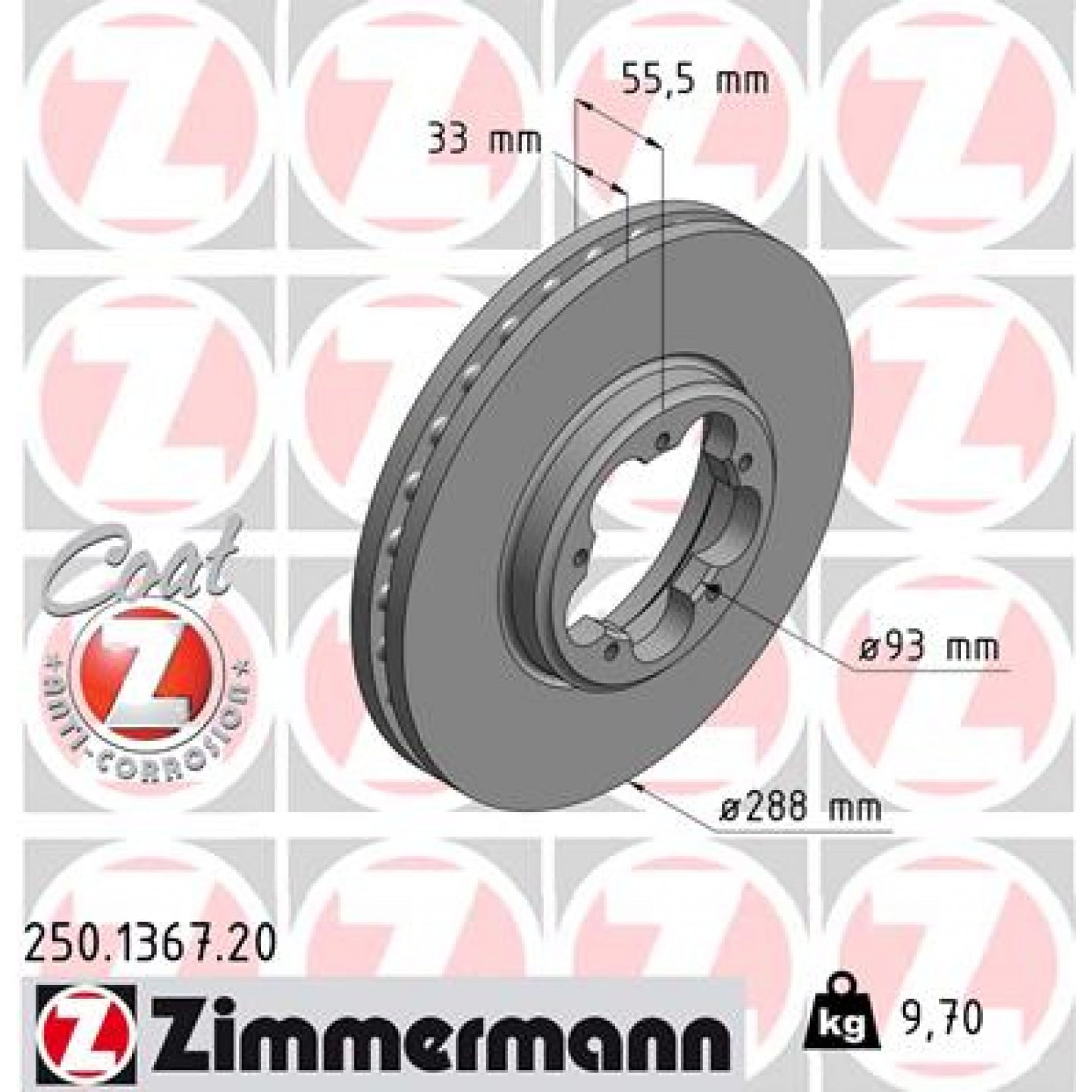 Brzdový kotouč ZIMMERMANN 250.1367.20