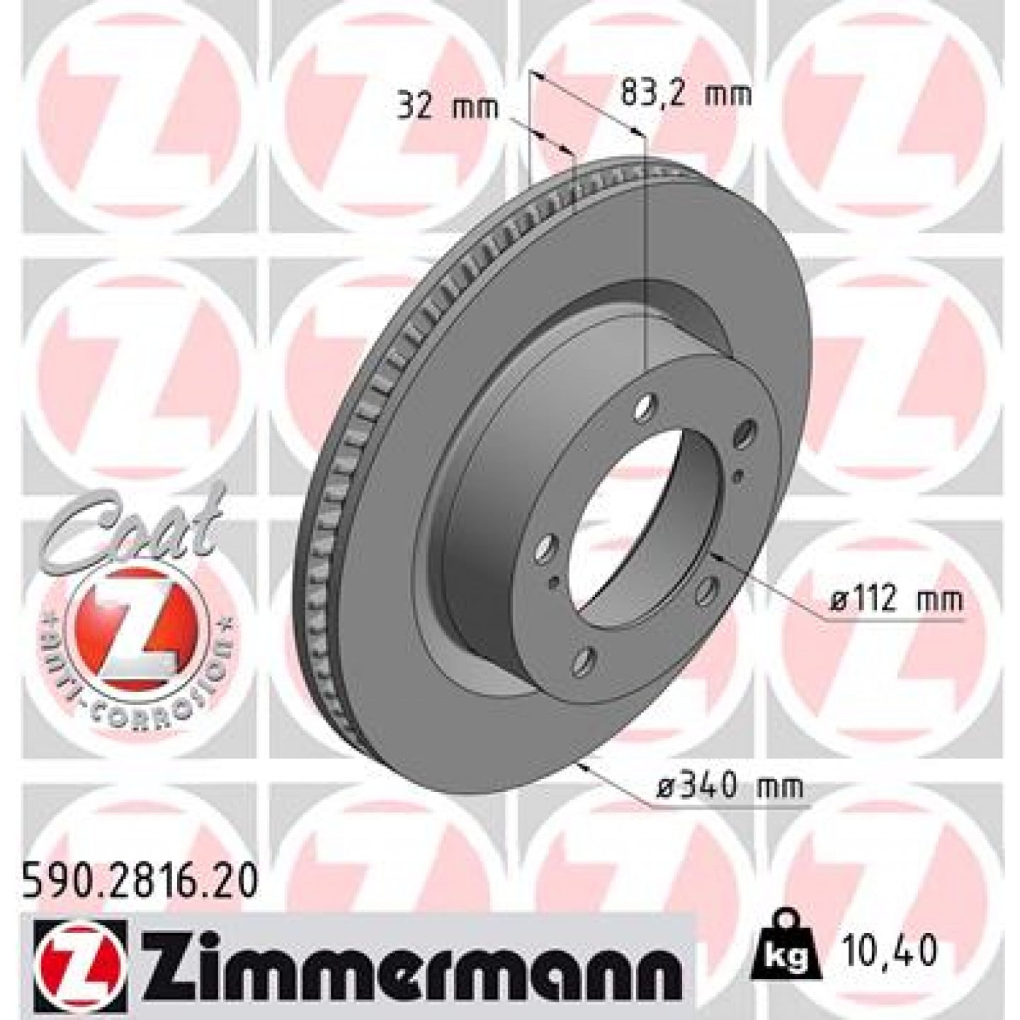 Remschijf ZIMMERMANN 590.2816.20