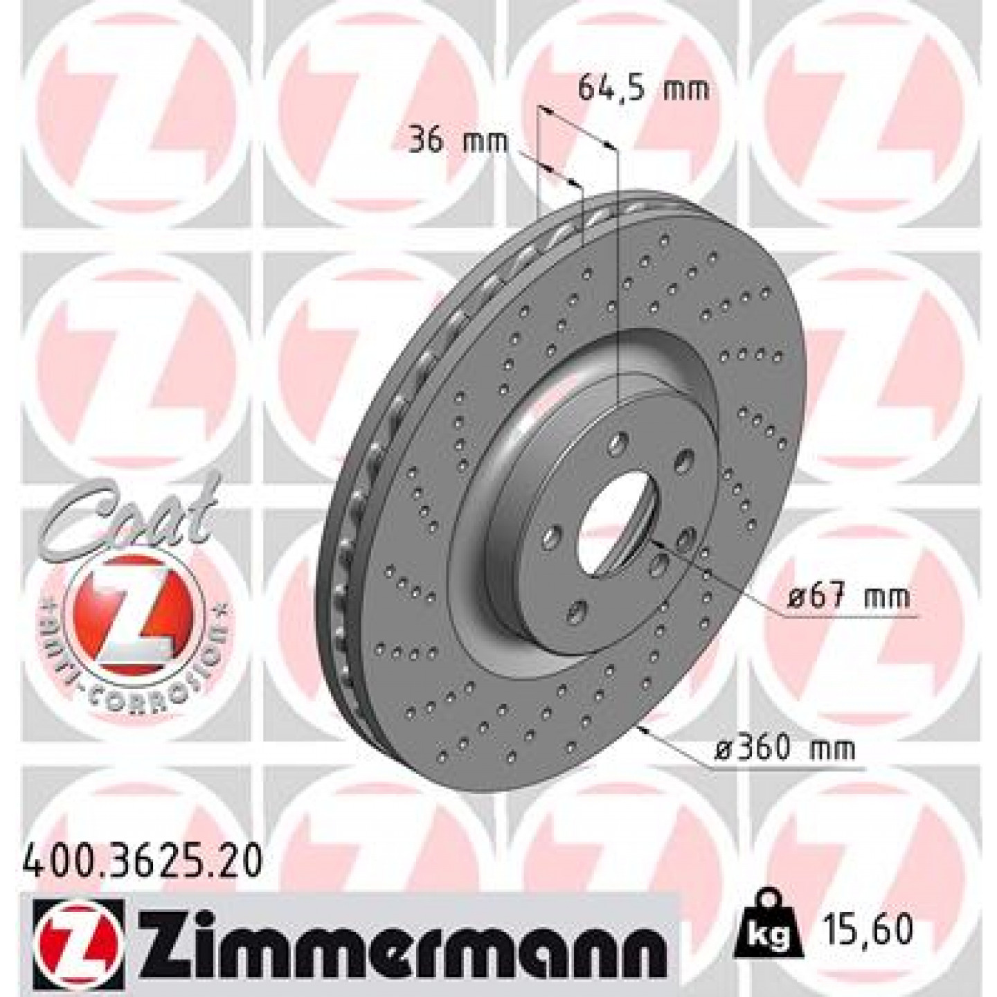 Brzdový kotouč ZIMMERMANN 400.3625.20
