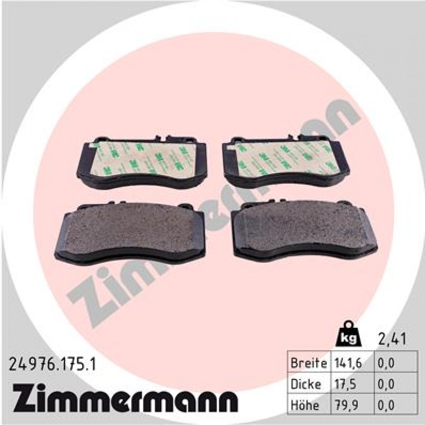 Juego de pastillas ZIMMERMANN 24976.175.1