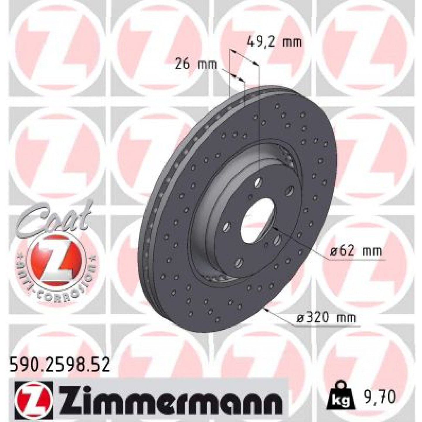 Remschijf ZIMMERMANN 590.2598.52