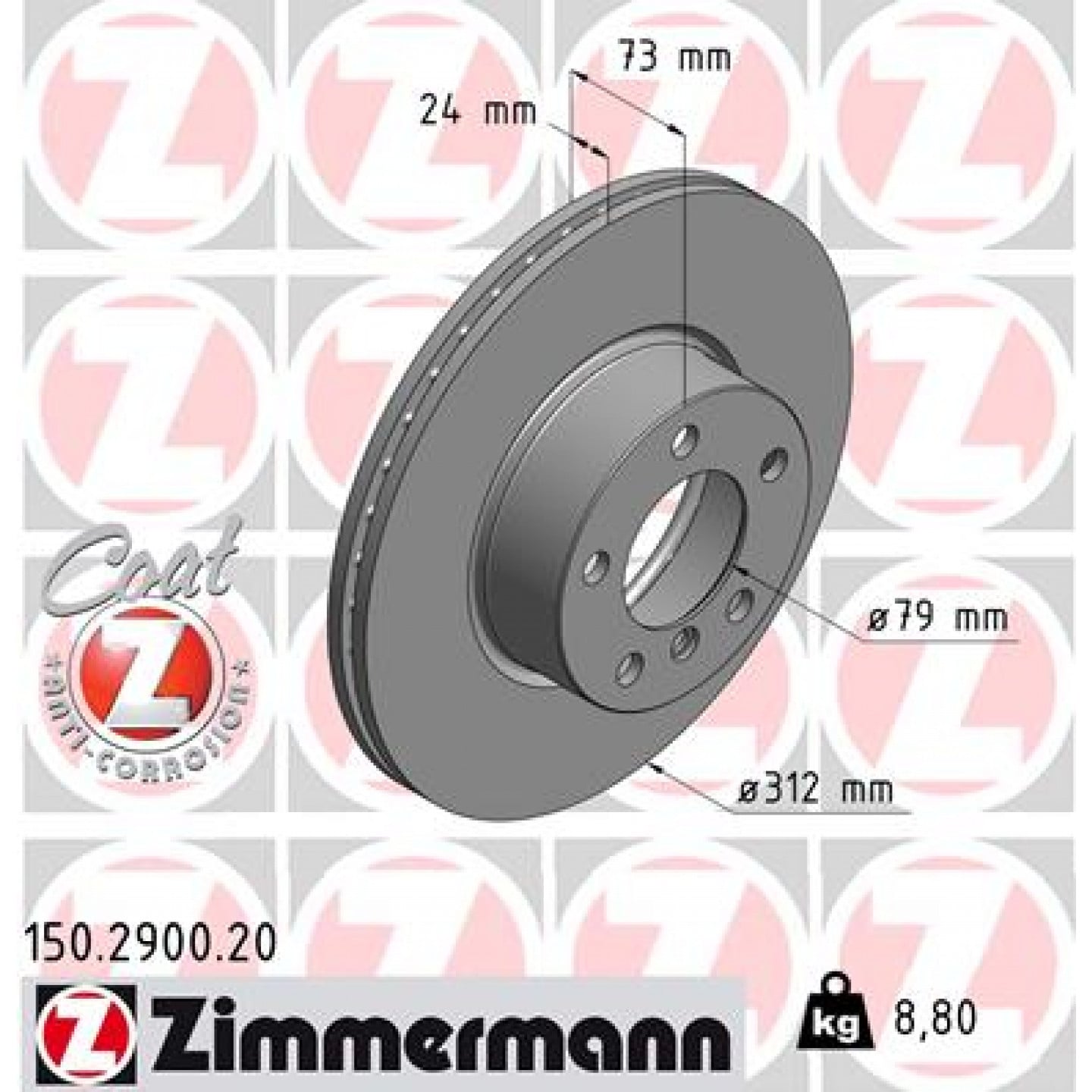 Brzdový kotouč ZIMMERMANN 150.2900.20