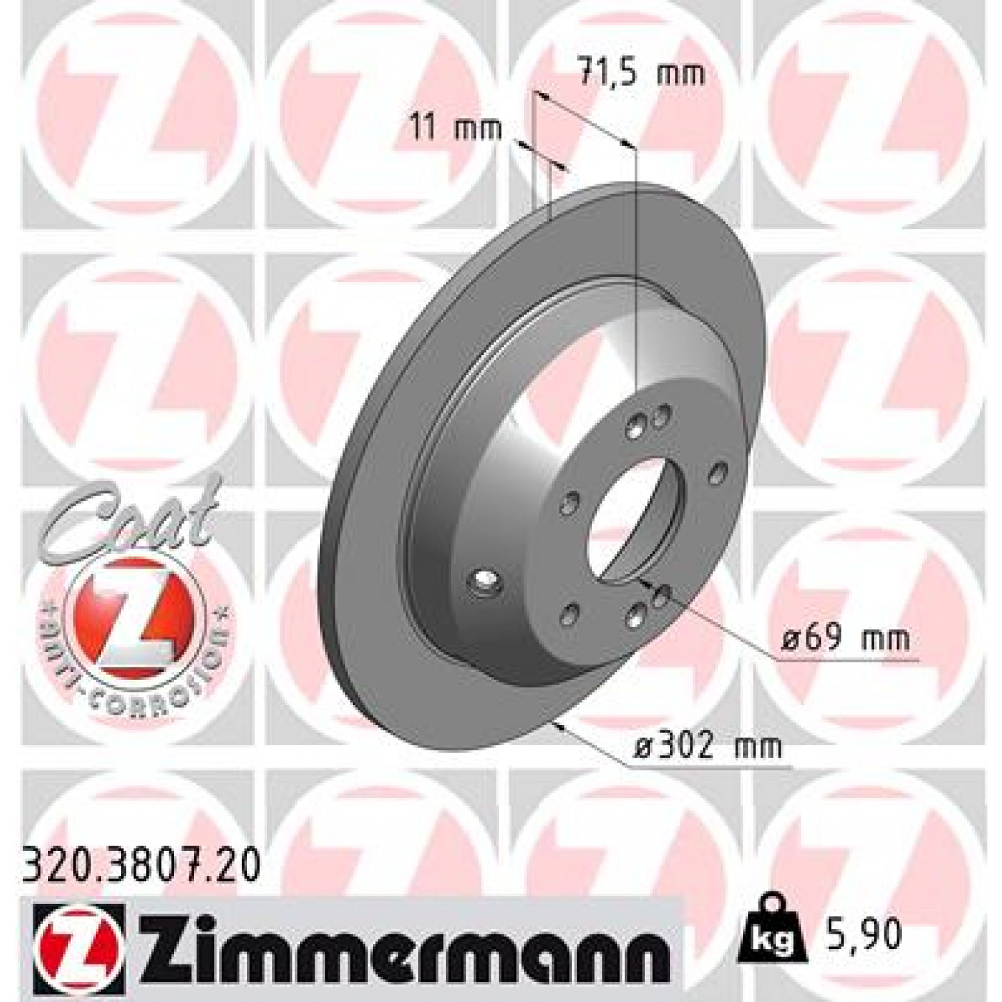 Brzdový kotouč ZIMMERMANN 320.3807.20
