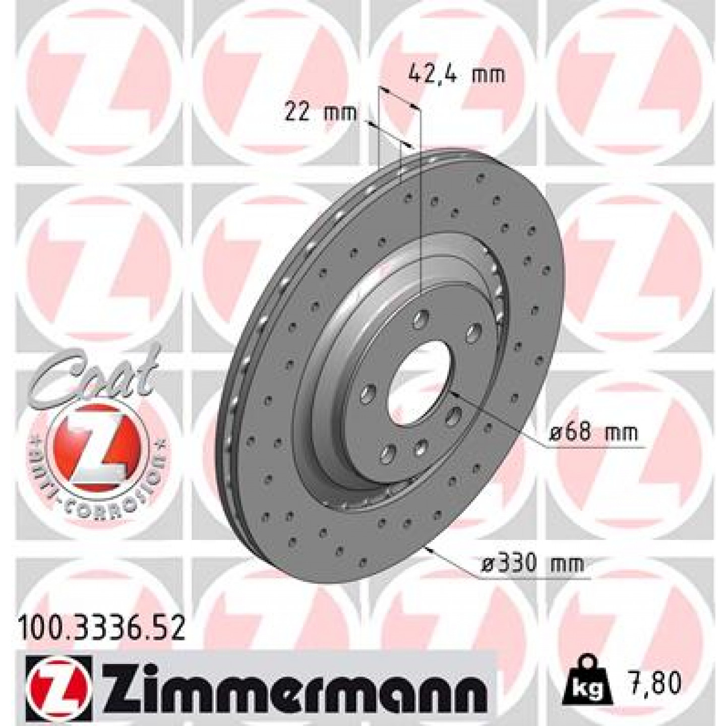 Remschijf ZIMMERMANN 100.3336.52