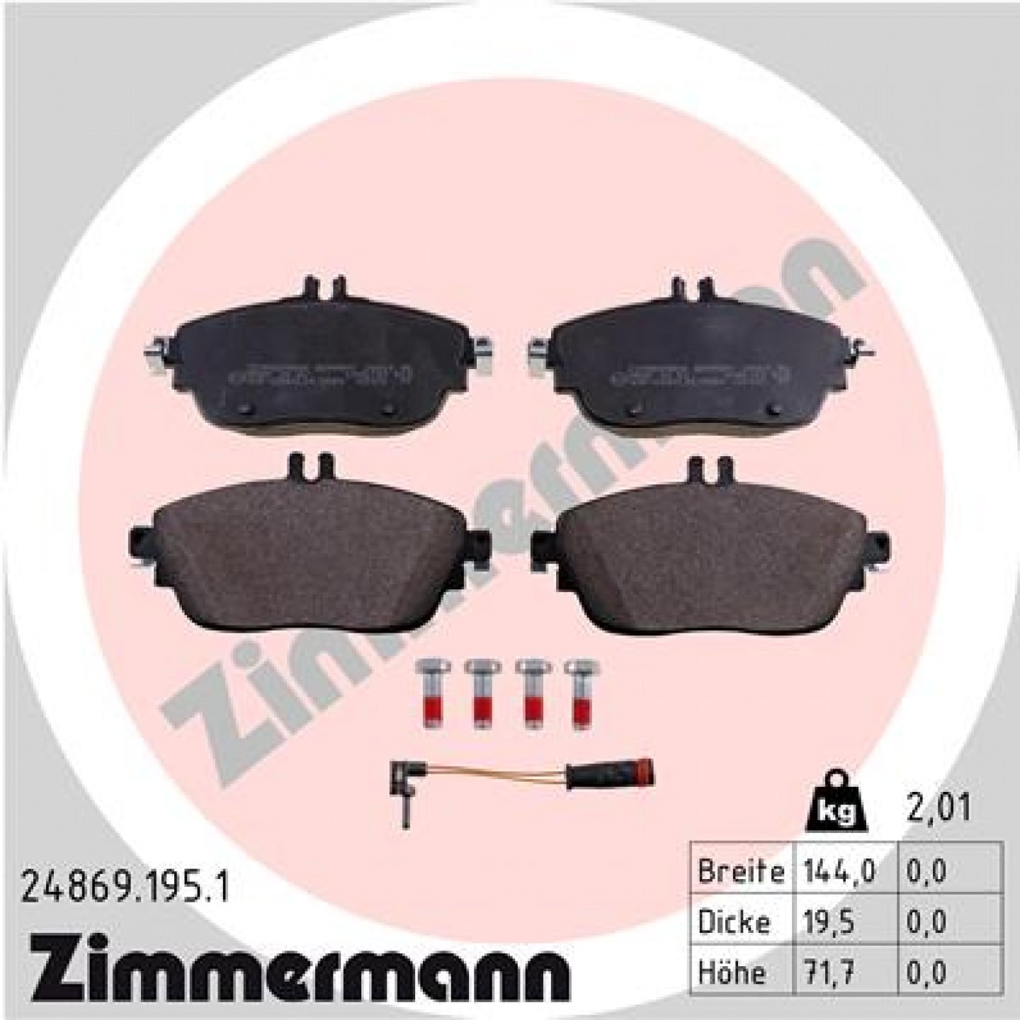 Bremseklodser ZIMMERMANN 24869.195.1