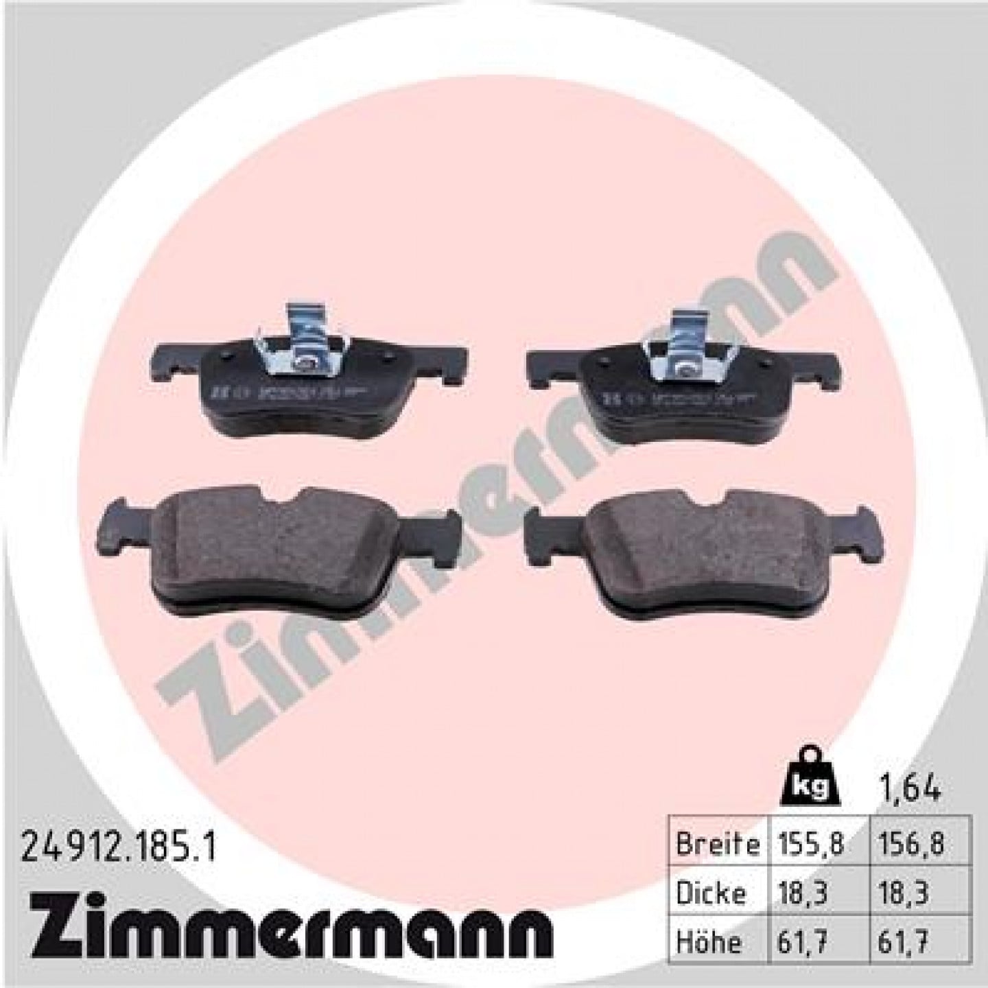 Jogo de pastilhas para travão de disco ZIMMERMANN 24912.185.1