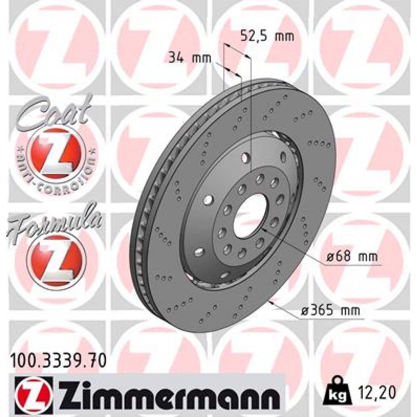 Remschijf ZIMMERMANN 100.3339.70