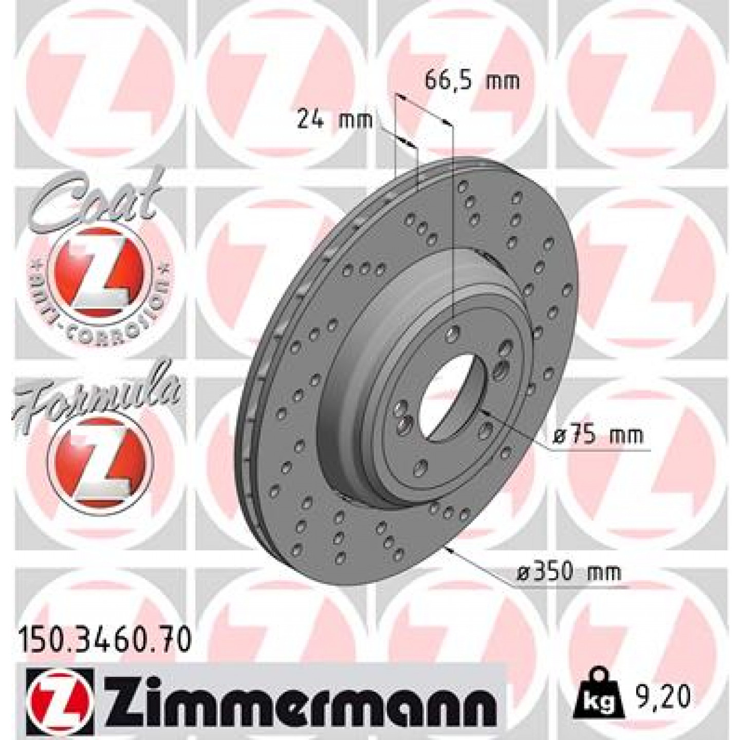 Bremseskive ZIMMERMANN 150.3460.70