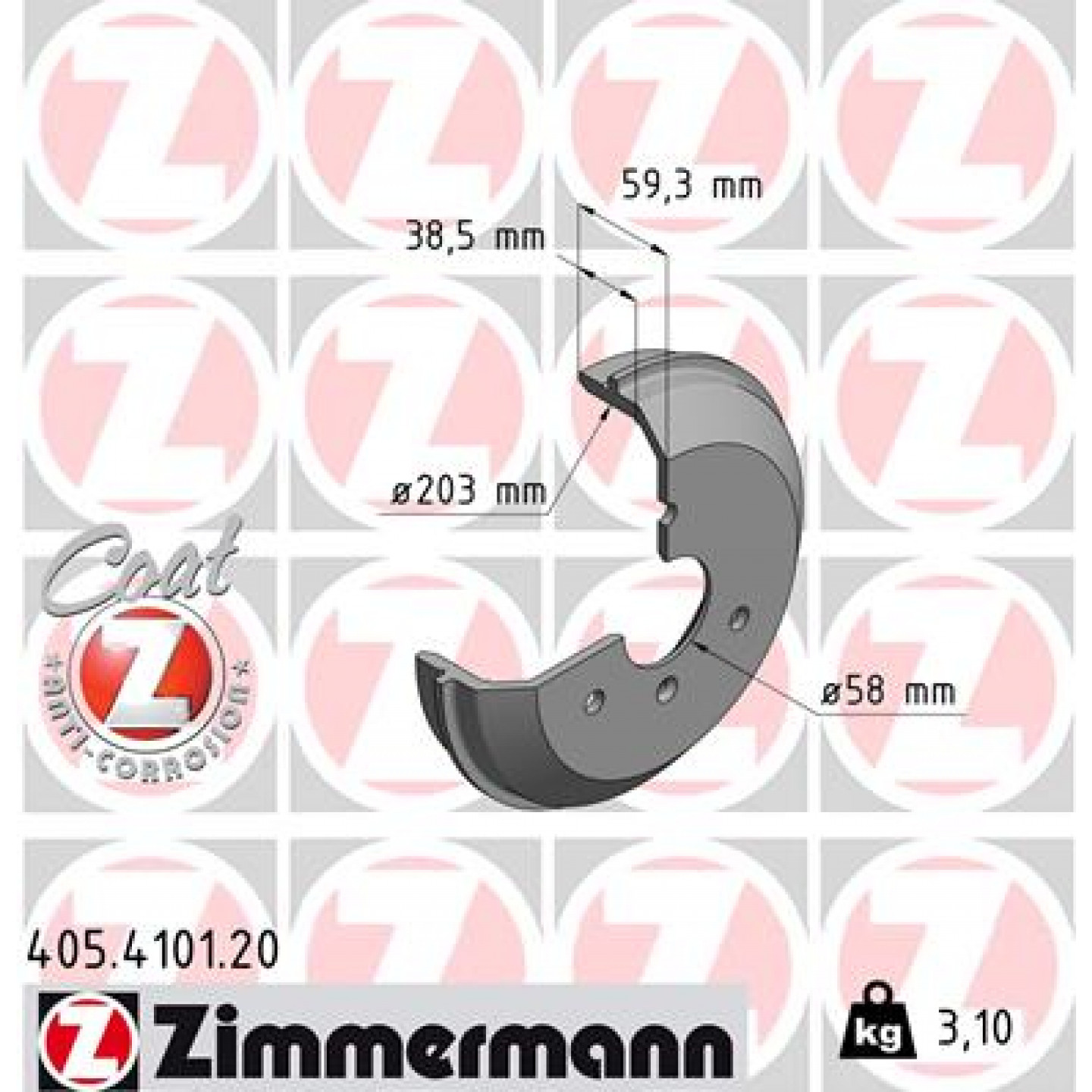 Bremstrommel ZIMMERMANN 405.4101.20