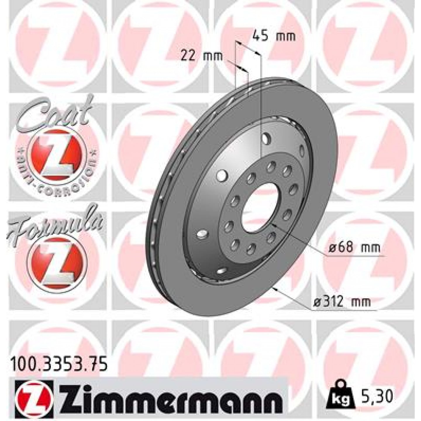 Bremseskive ZIMMERMANN 100.3353.75