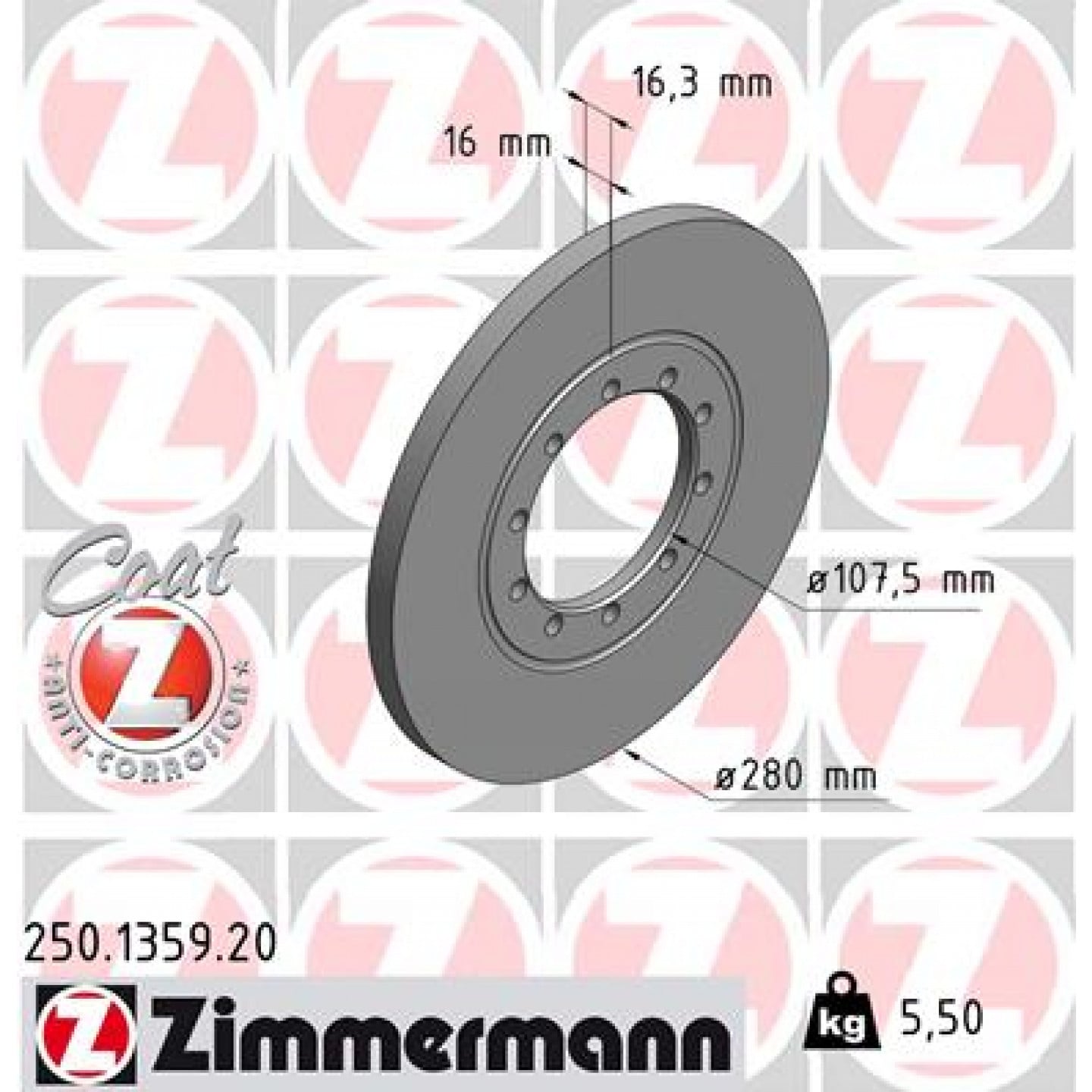Bremsscheibe ZIMMERMANN 250.1359.20