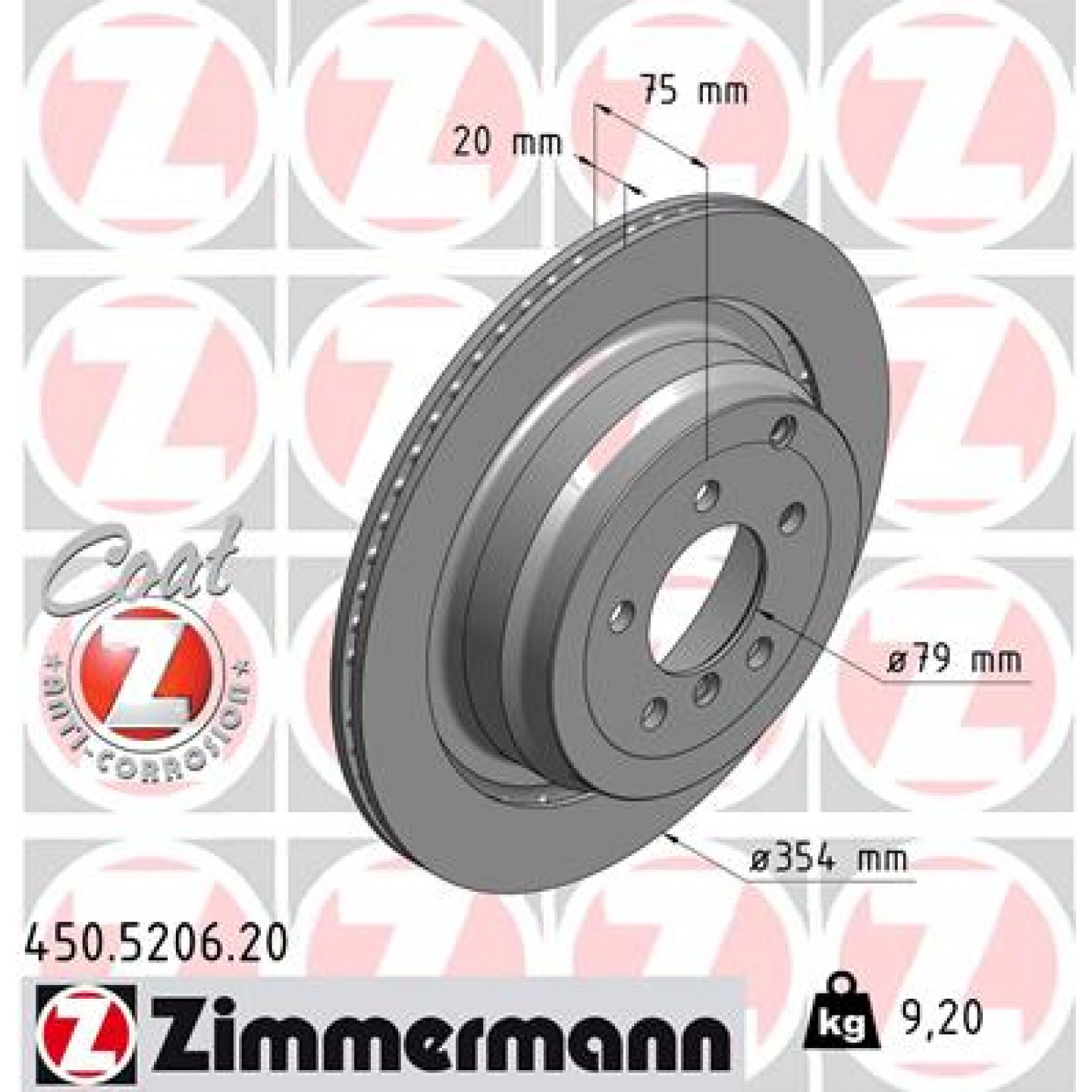 Bremseskive ZIMMERMANN 450.5206.20