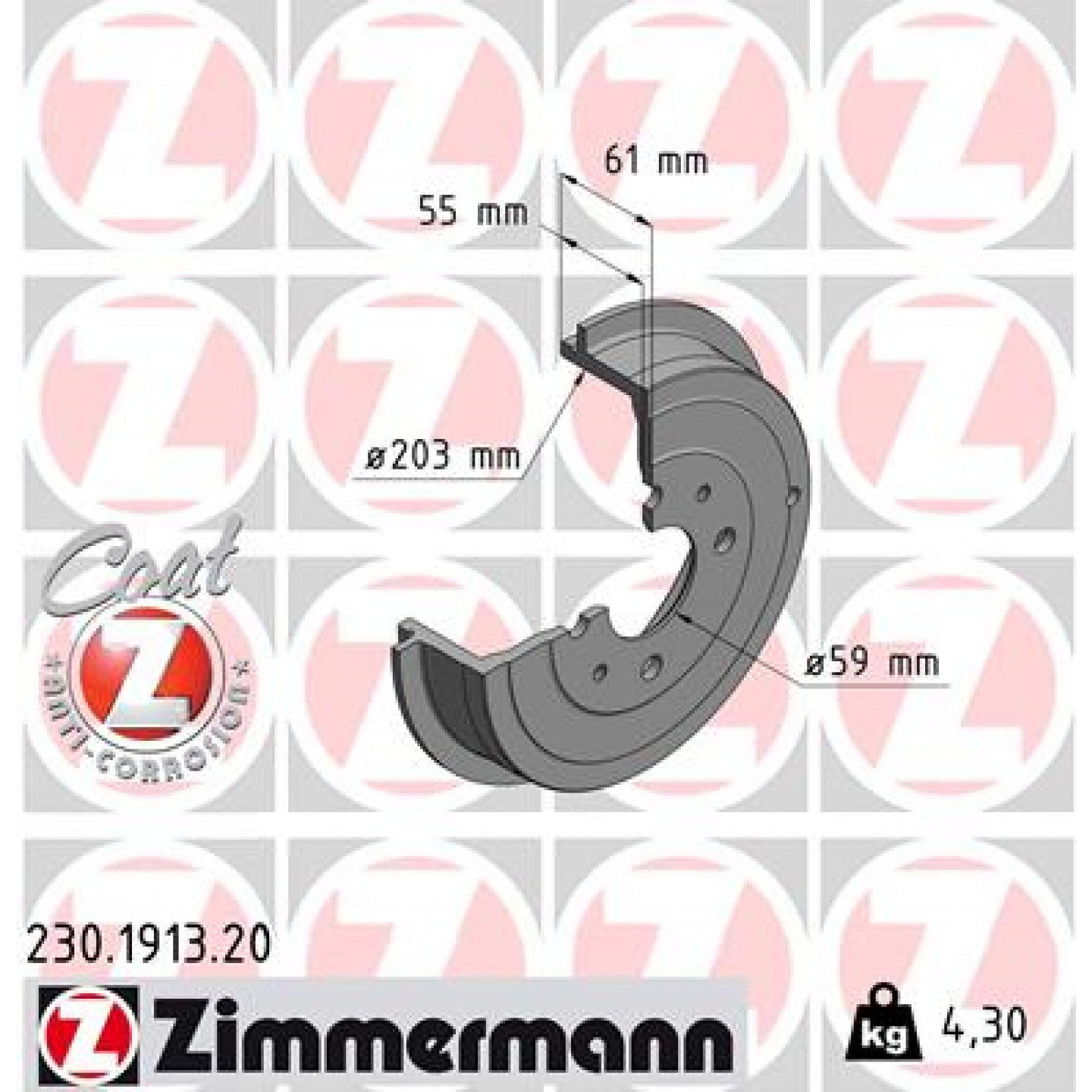 Bremstrommel ZIMMERMANN 230.1913.20