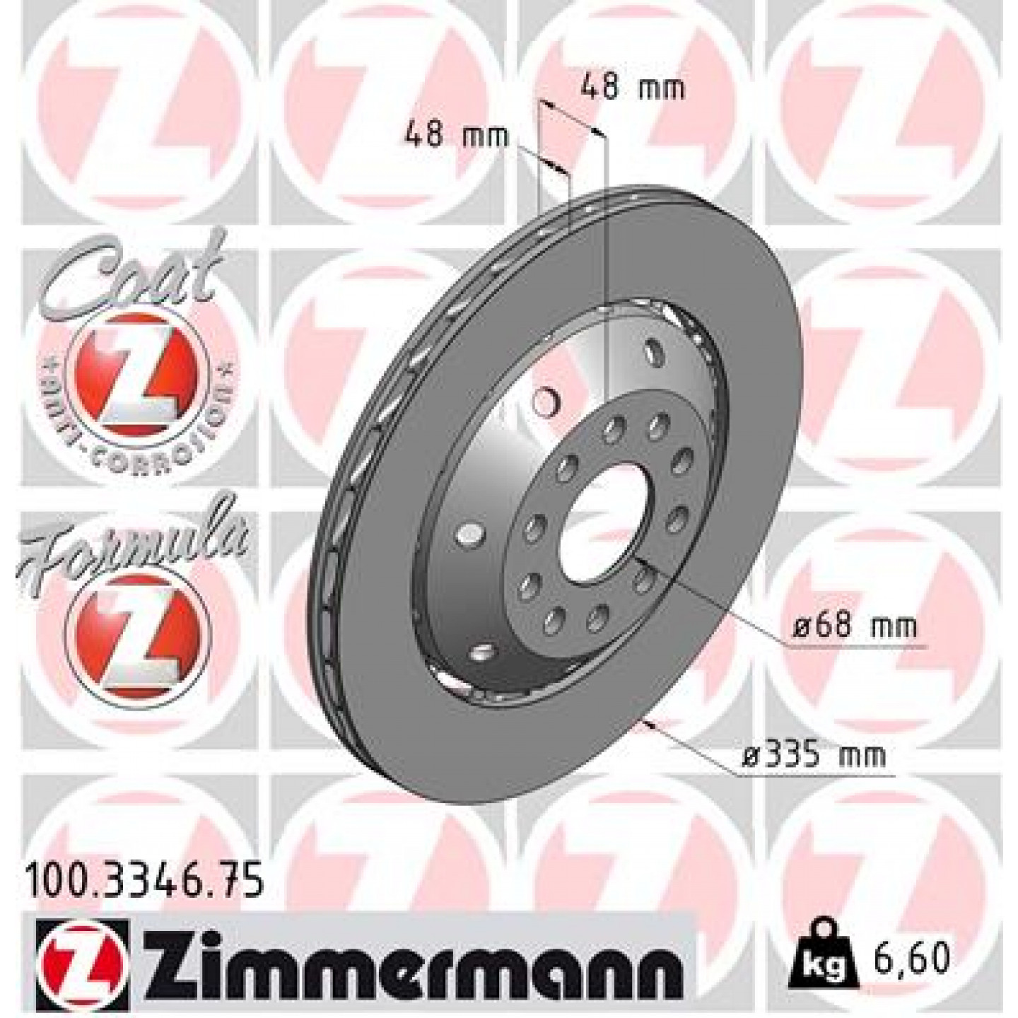 Bremsscheibe ZIMMERMANN 100.3346.75