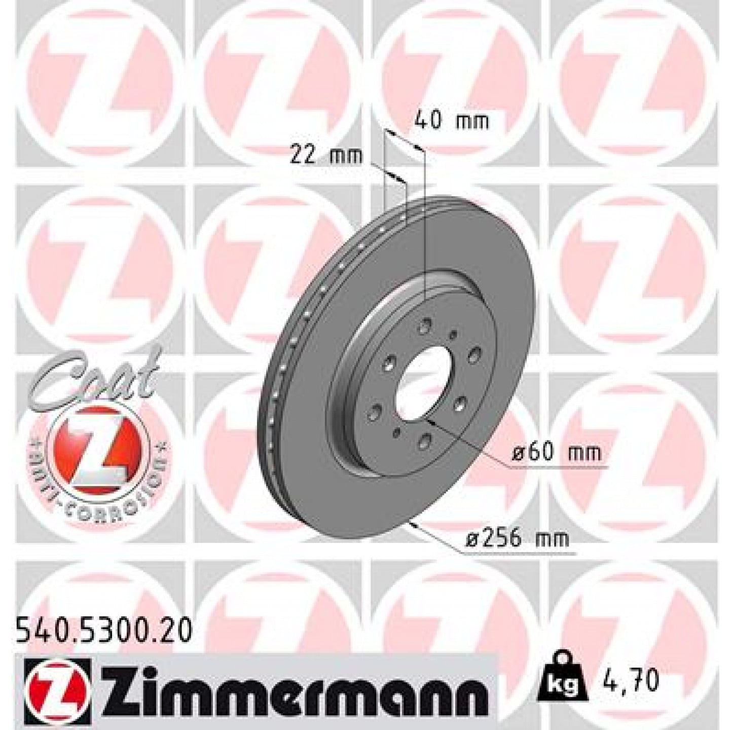 Tarcza hamulcowa ZIMMERMANN 540.5300.20