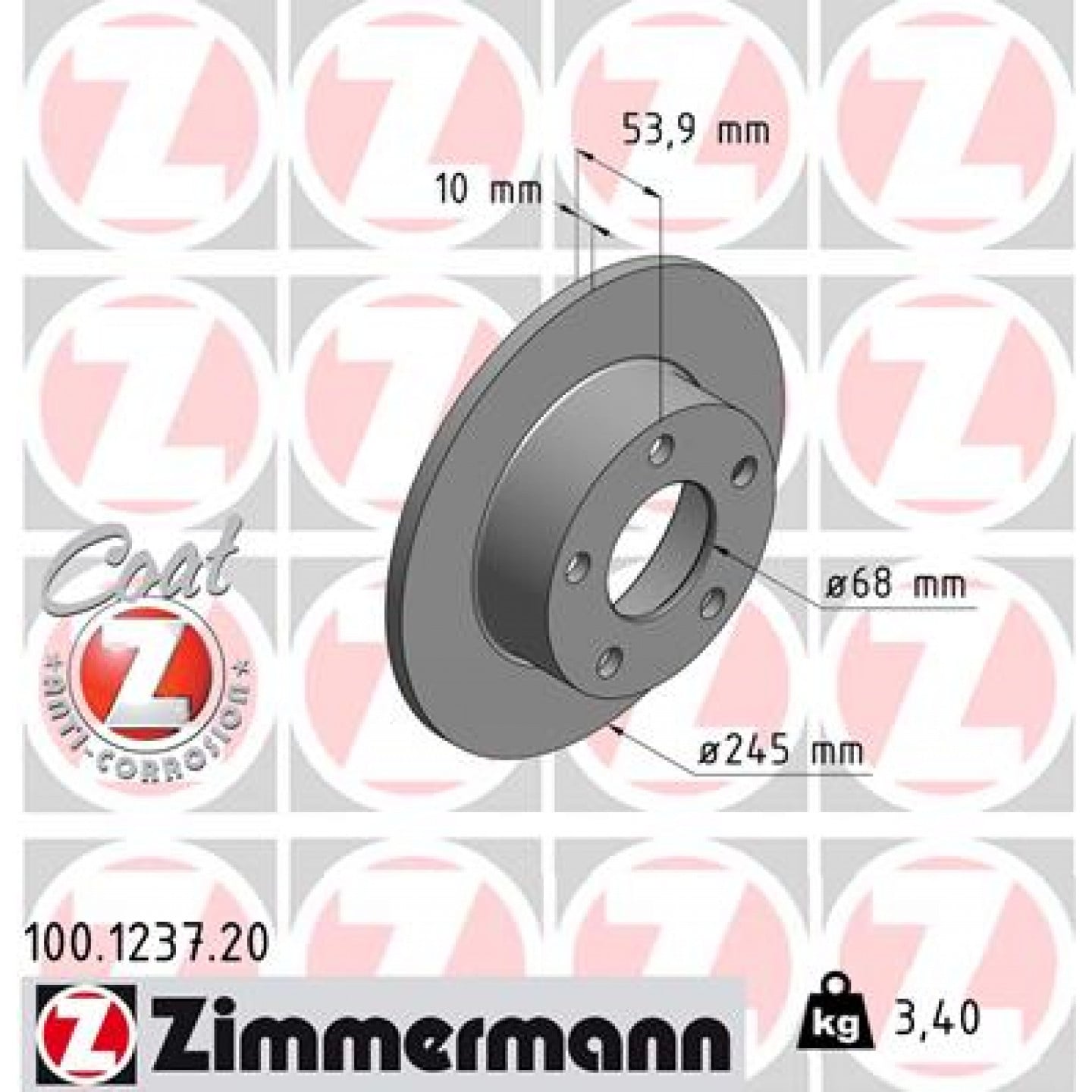 Remschijf ZIMMERMANN 100.1237.20