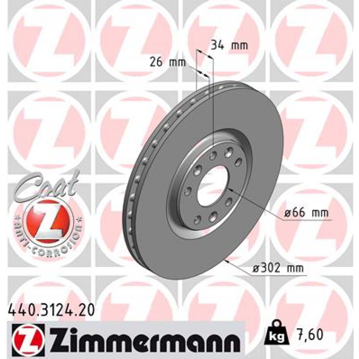 Remschijf ZIMMERMANN 440.3124.20