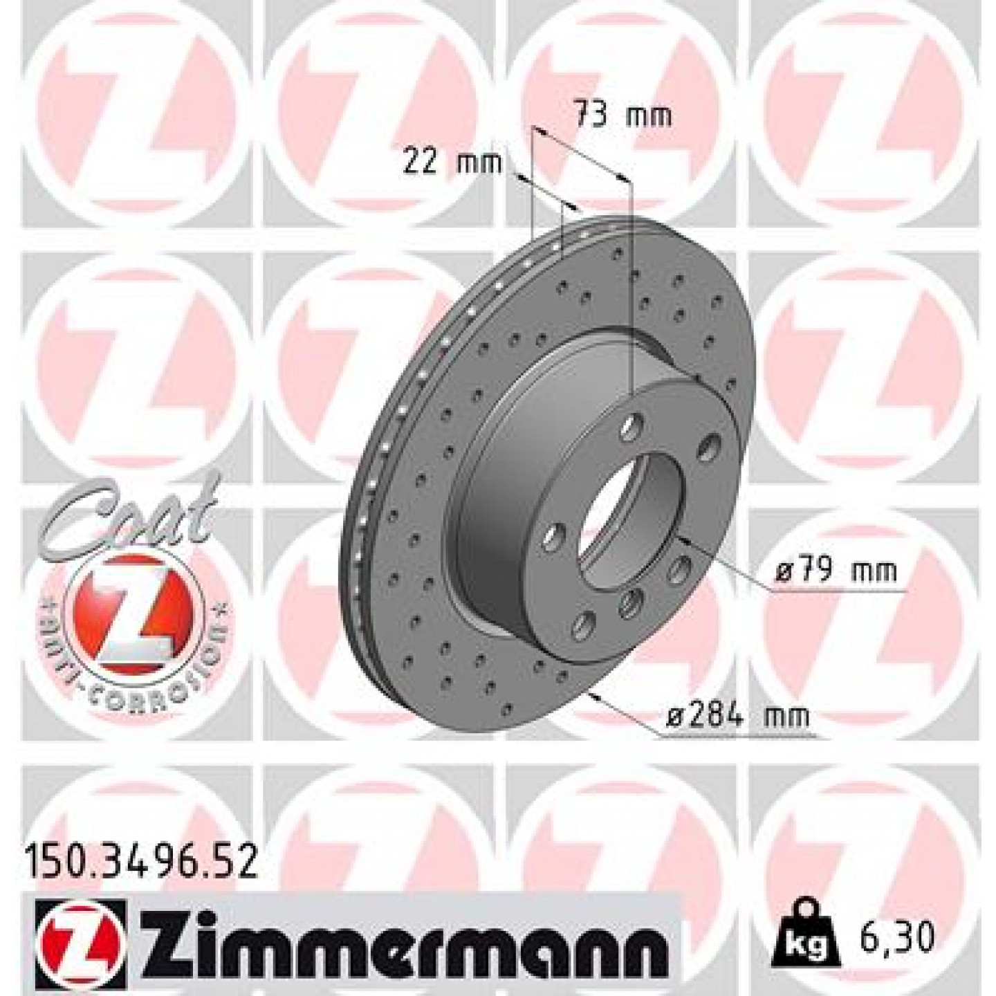 Bremsscheibe ZIMMERMANN 150.3496.52
