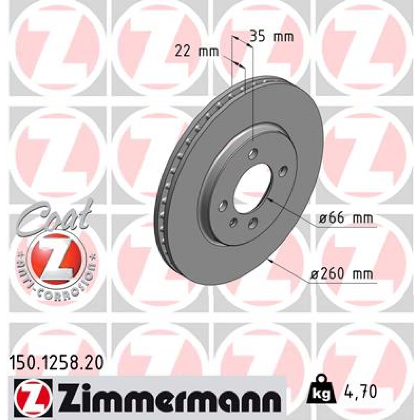 Brzdový kotouč ZIMMERMANN 150.1258.20