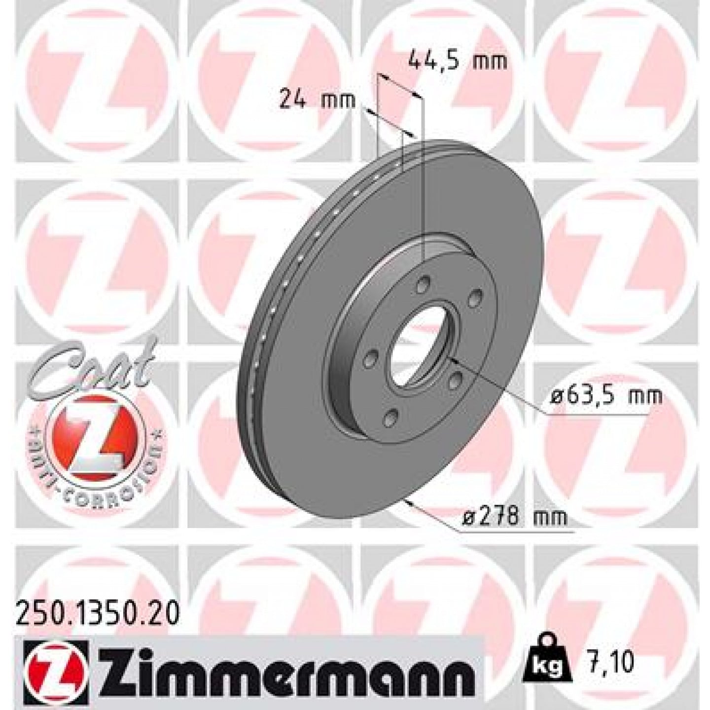 Bremsscheibe ZIMMERMANN 250.1350.20