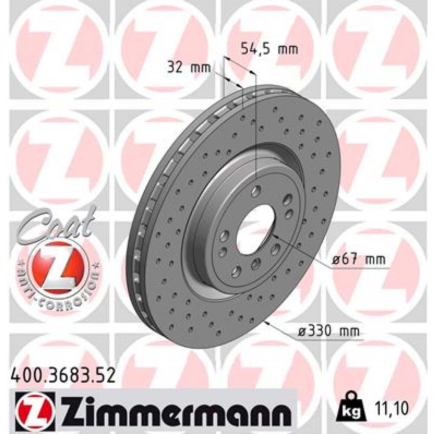 Brzdový kotouč ZIMMERMANN 400.3683.52