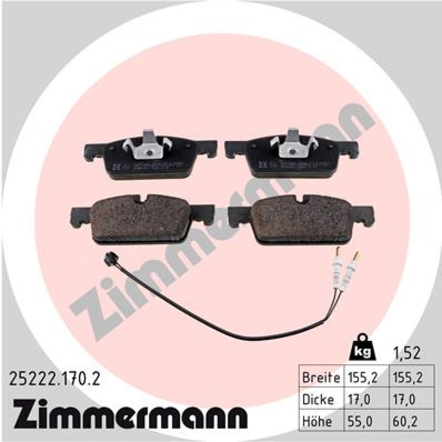 Bremseklodser ZIMMERMANN 25222.170.2