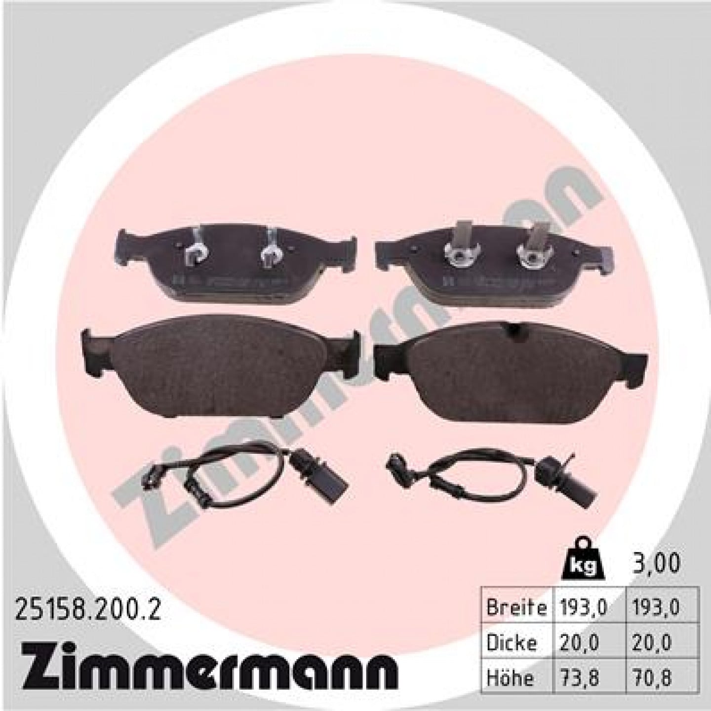 Bremseklodser ZIMMERMANN 25158.200.2