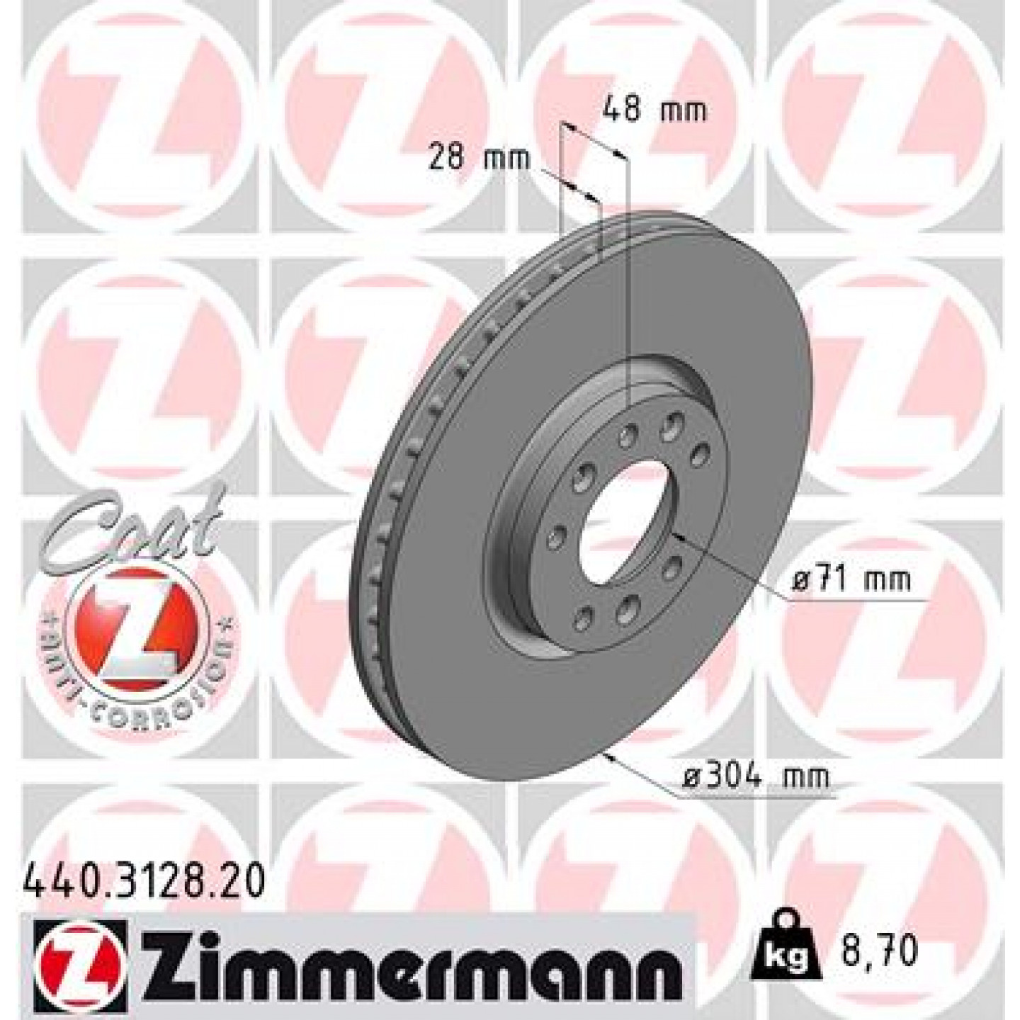 Remschijf ZIMMERMANN 440.3128.20